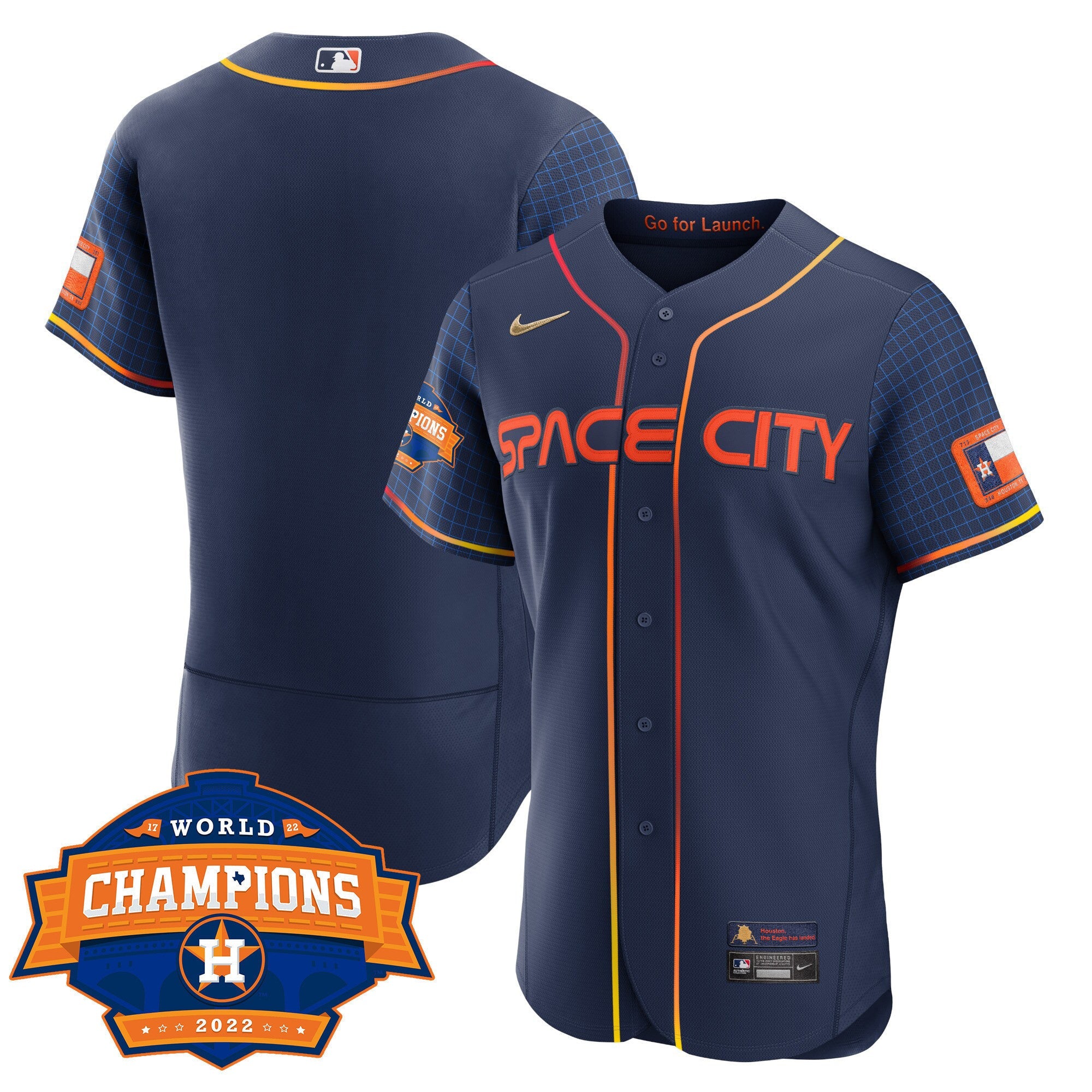 Youth’s Houston 2022 World Series Champions Patch Limited Jersey