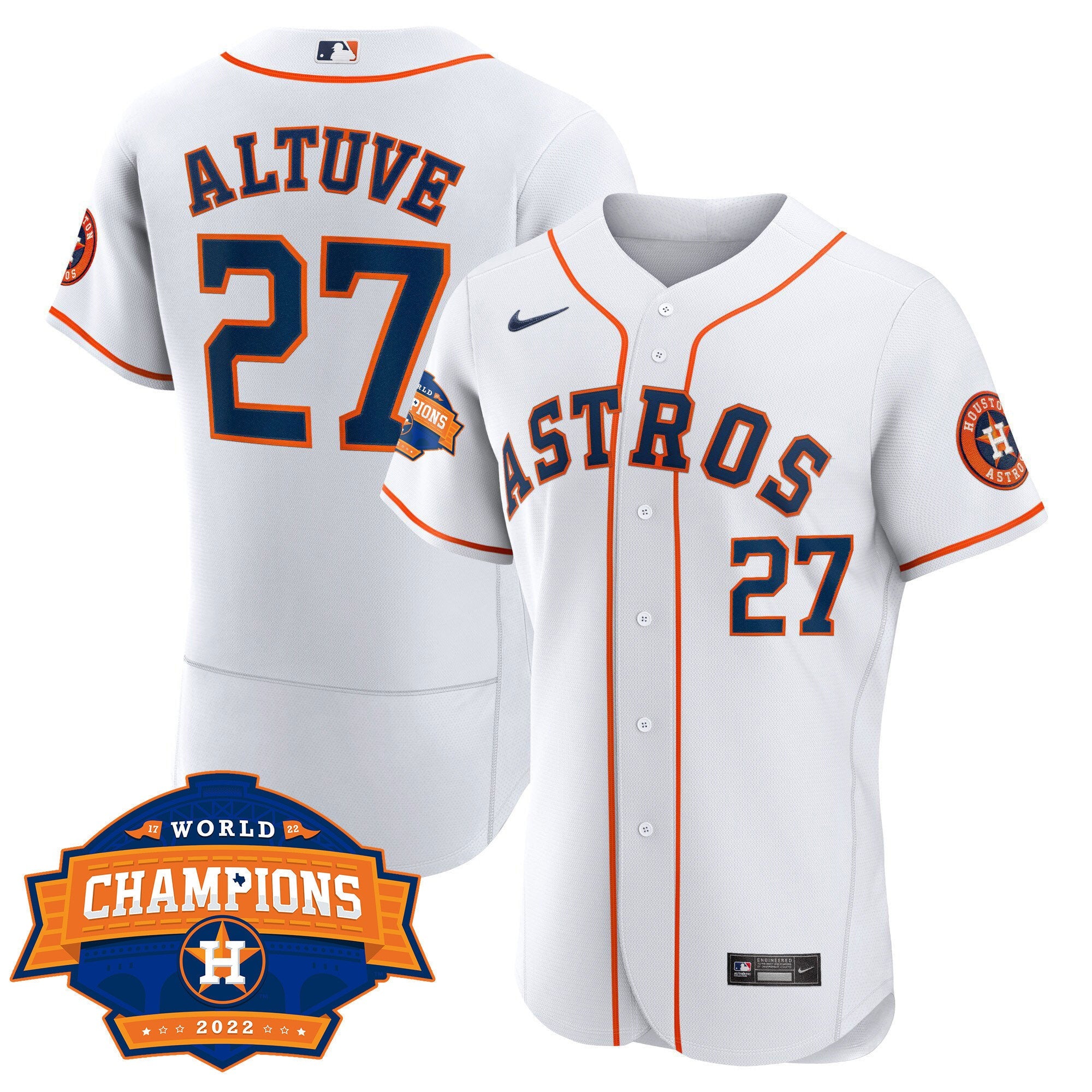 Youth’s Houston 2022 World Series Champions Patch Limited Jersey