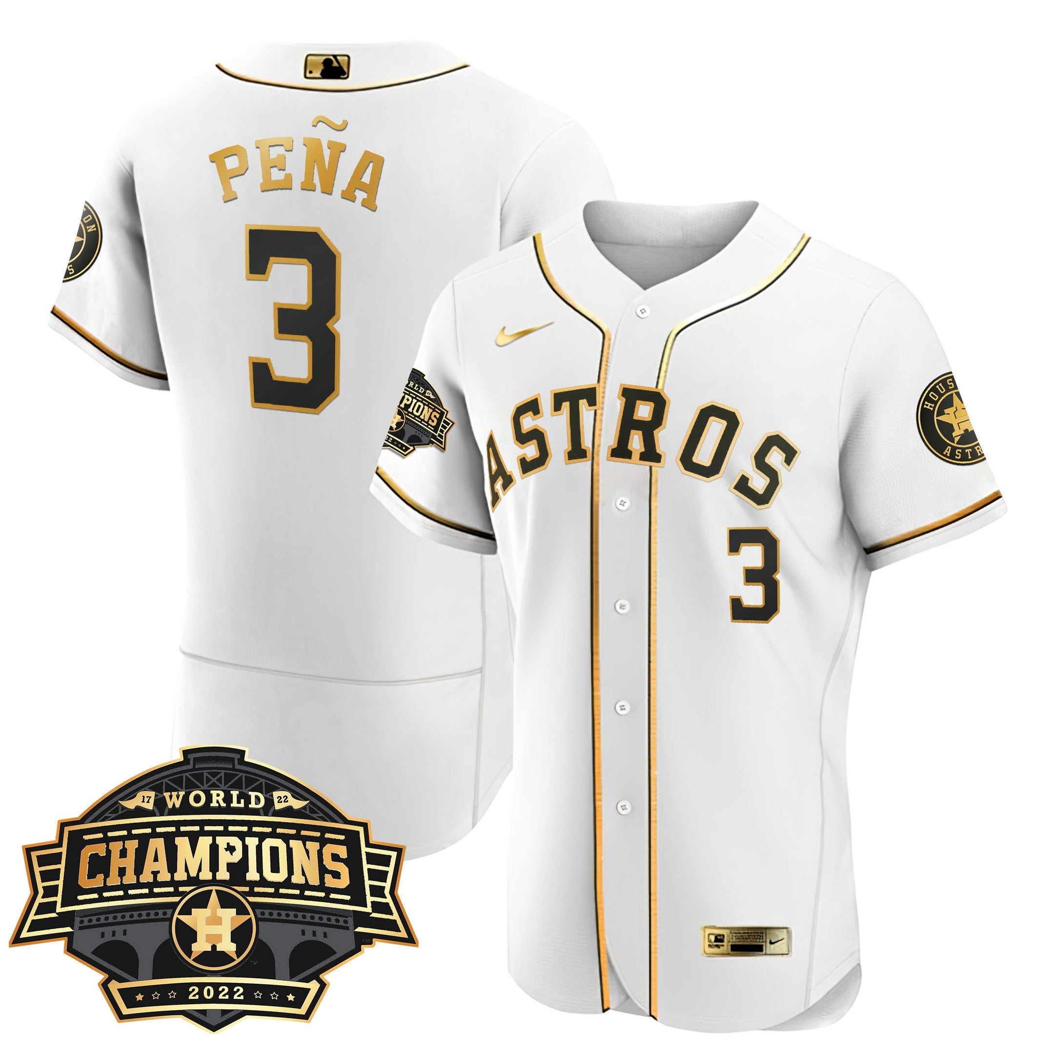 Youth’s Houston 2022 World Series Champions Patch Limited Jersey