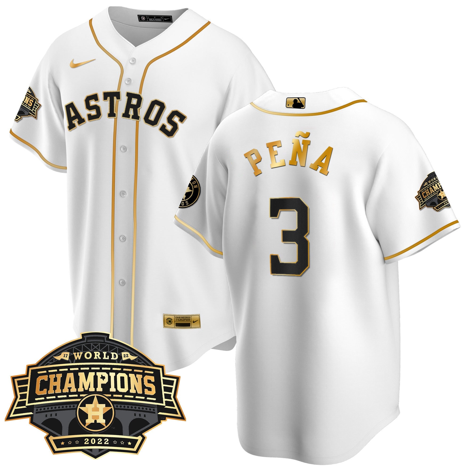 Youth’s Houston 2022 World Series Champions Patch Limited Jersey
