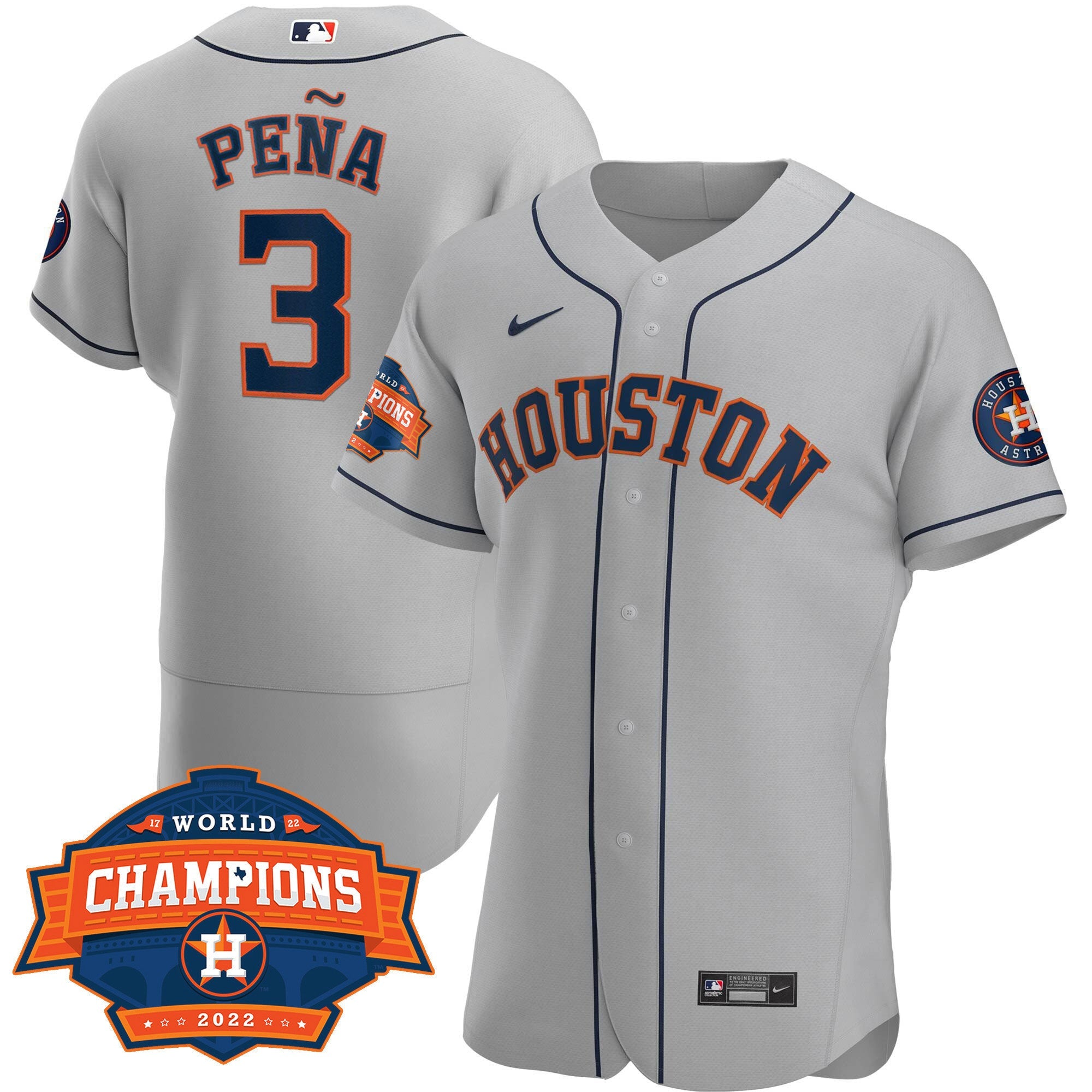 Men’s Houston 2022 Champions Limited Gray Road Player Jersey