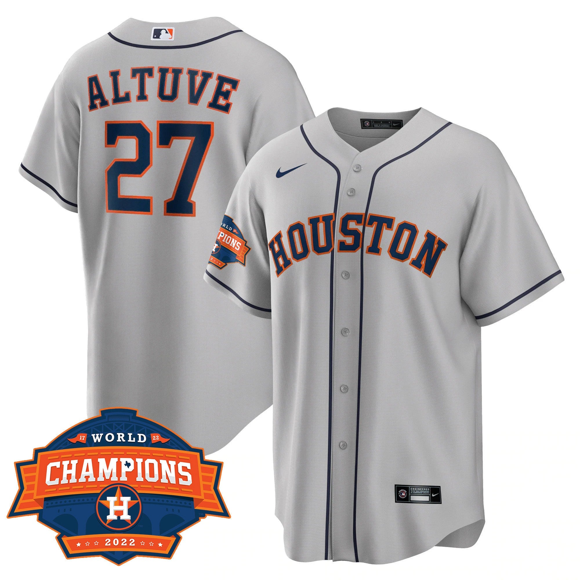 Men’s Houston 2022 Champions Limited Gray Road Player Jersey