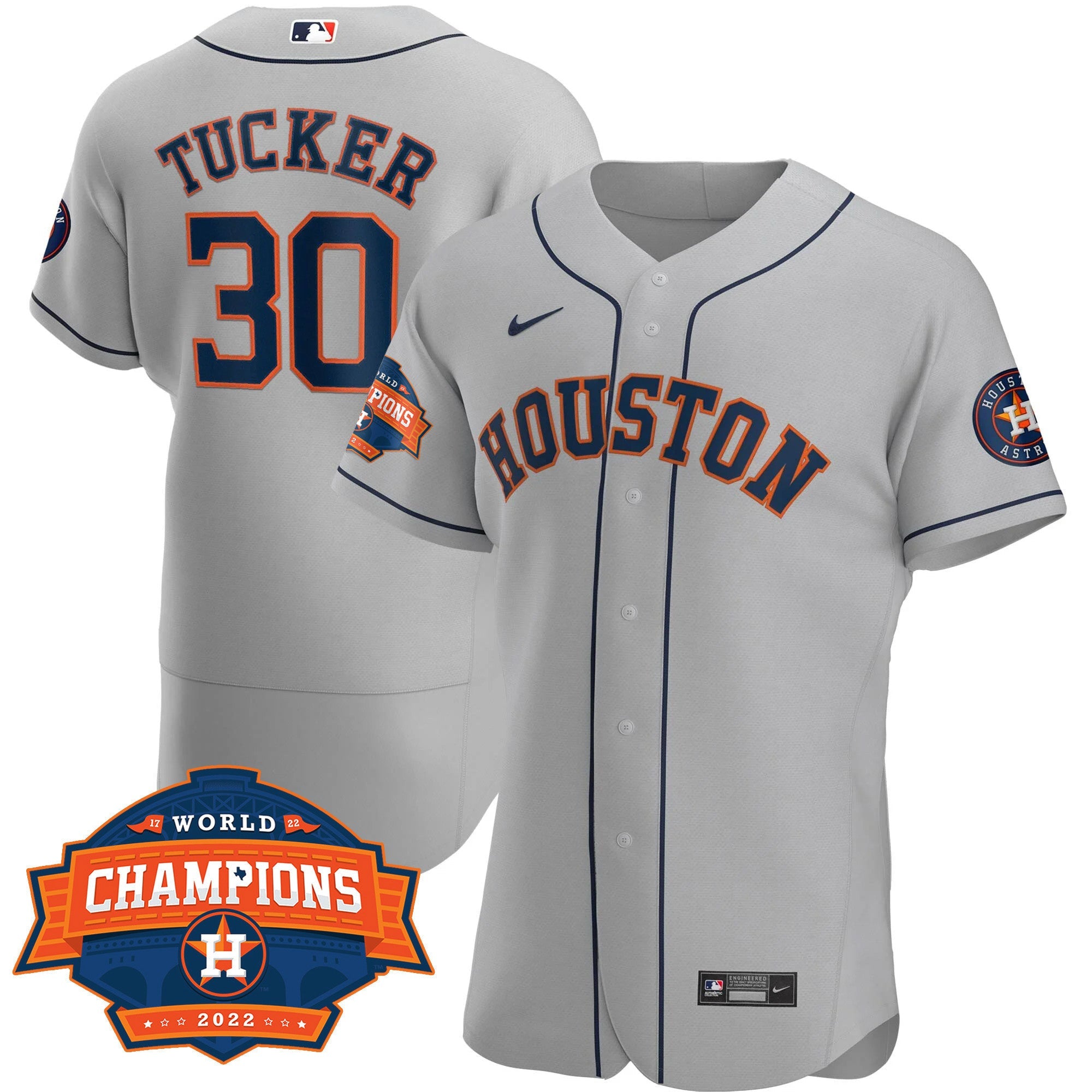 Men’s Houston 2022 Champions Limited Gray Road Player Jersey