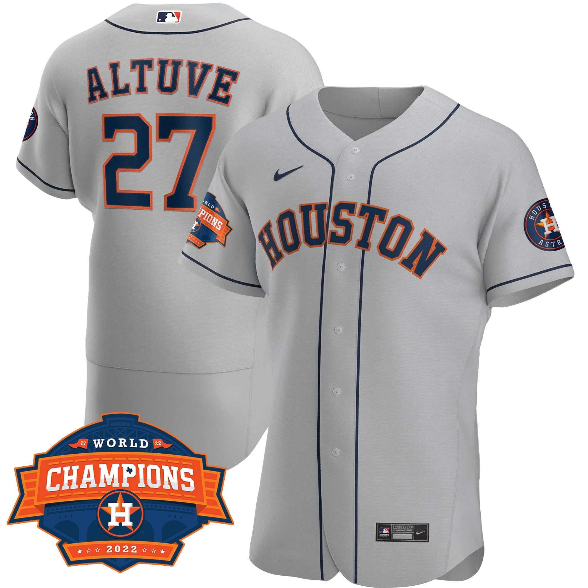 Men’s Houston 2022 Champions Limited Gray Road Player Jersey