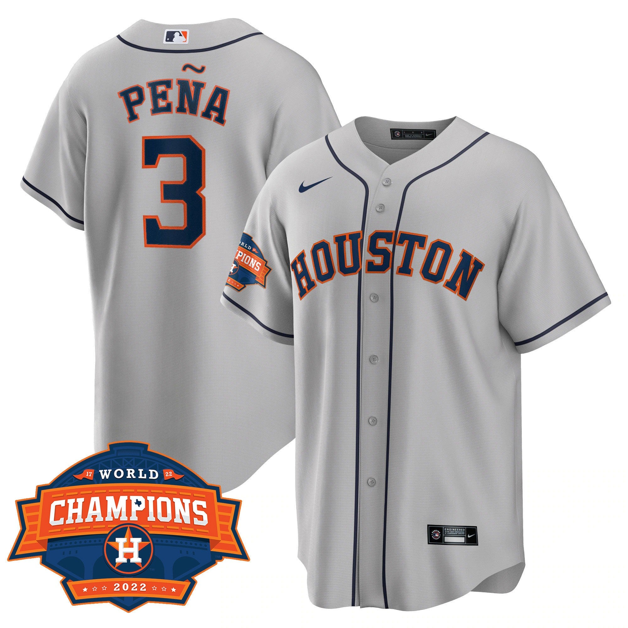 Men’s Houston 2022 Champions Limited Gray Road Player Jersey