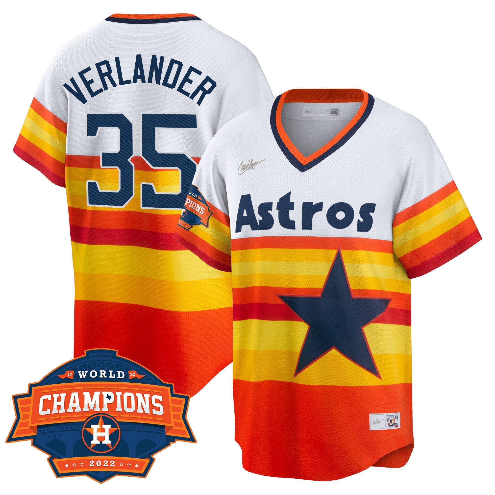 Houston 2022 Champions Limited White Home Cooperstown Collection Player Jersey