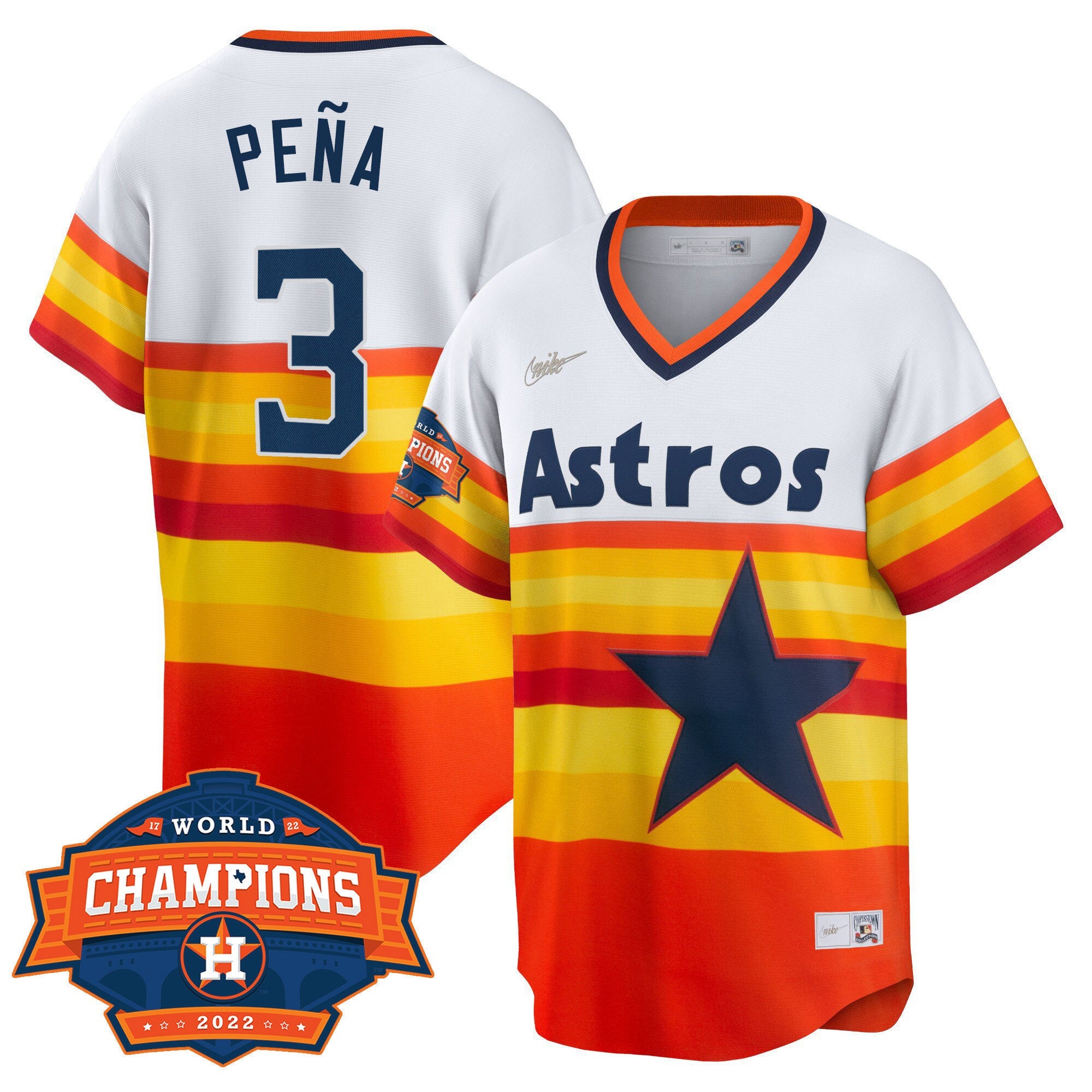 Houston 2022 Champions Limited White Home Cooperstown Collection Player Jersey