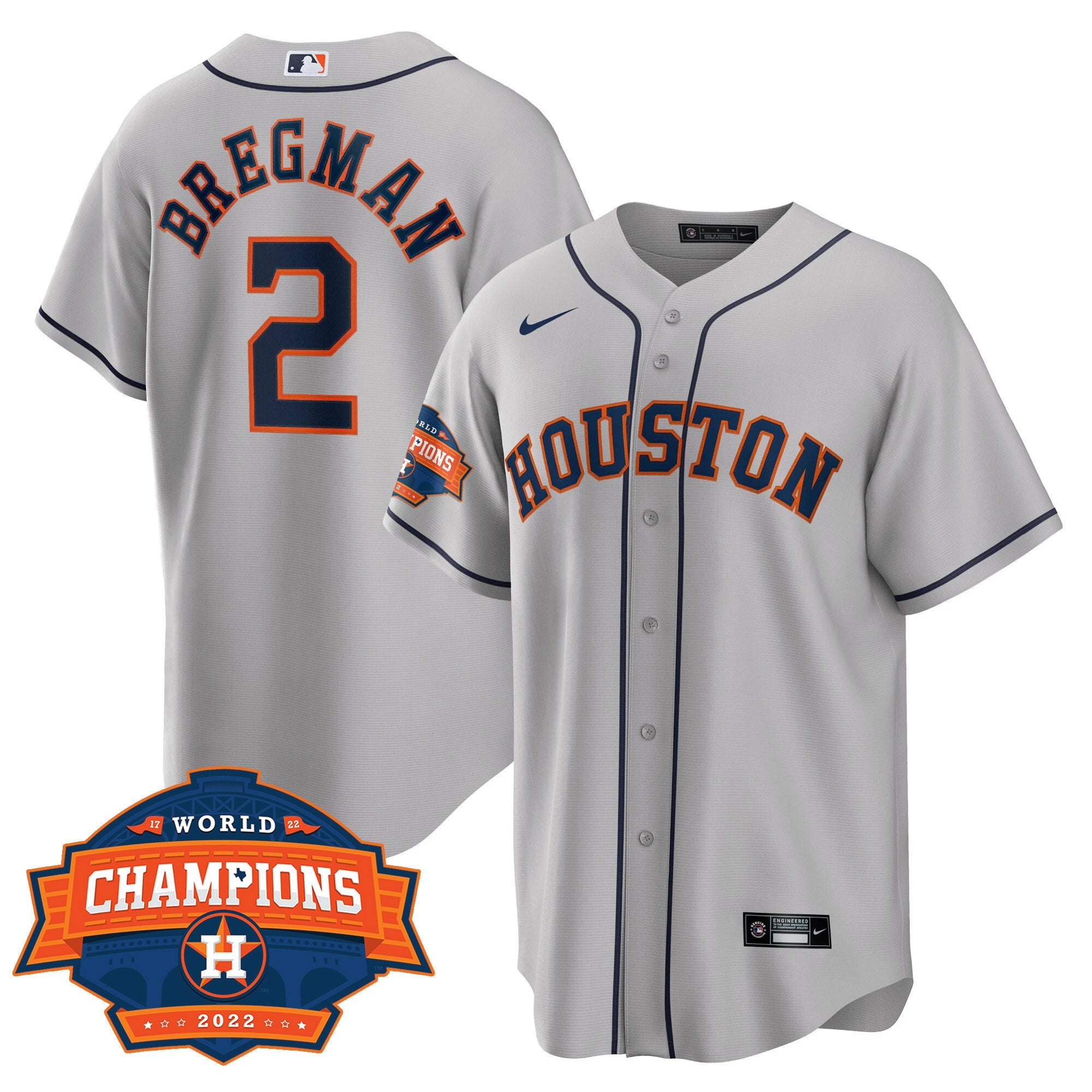 Men’s Houston 2022 Champions Limited Gray Road Player Jersey