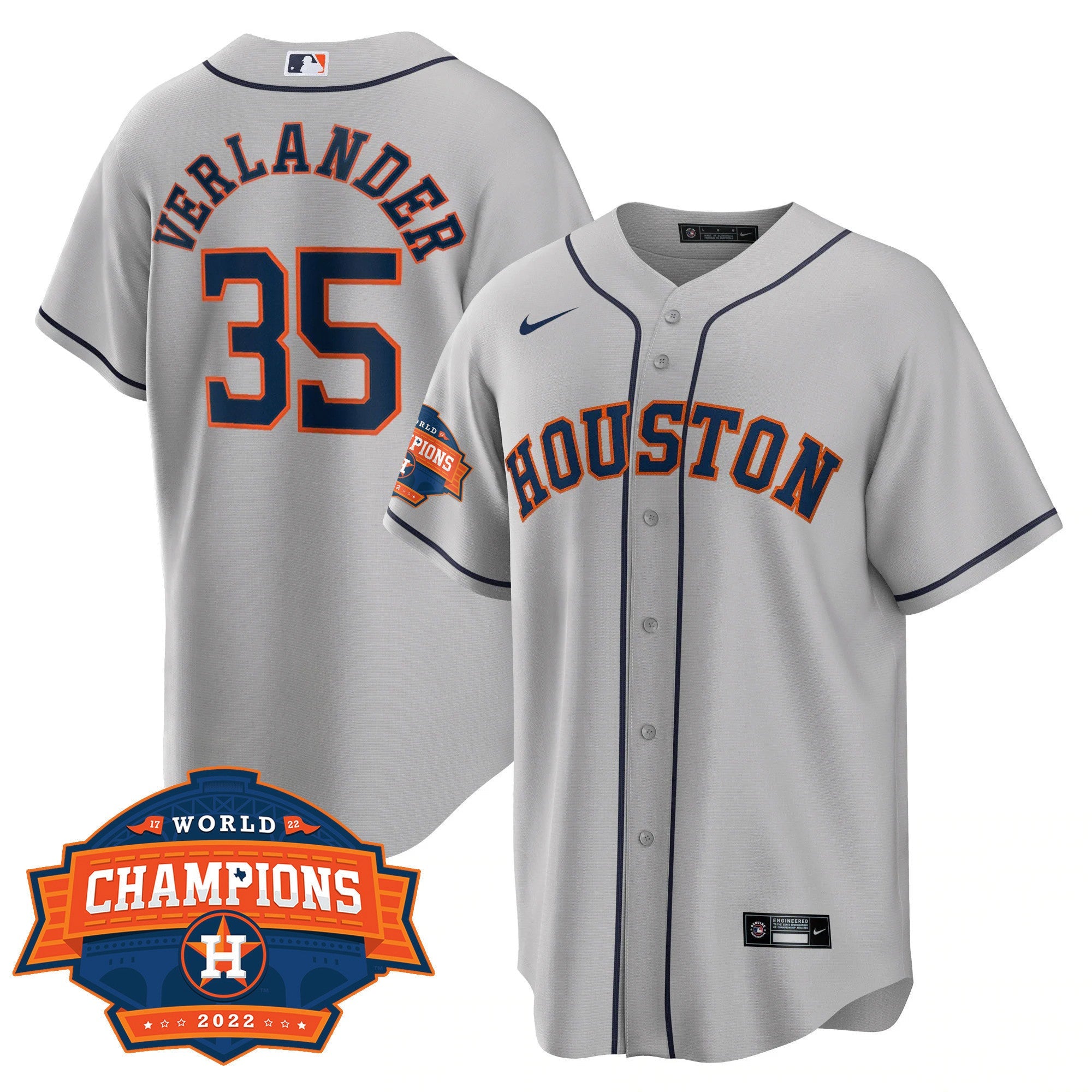 Men’s Houston 2022 Champions Limited Gray Road Player Jersey