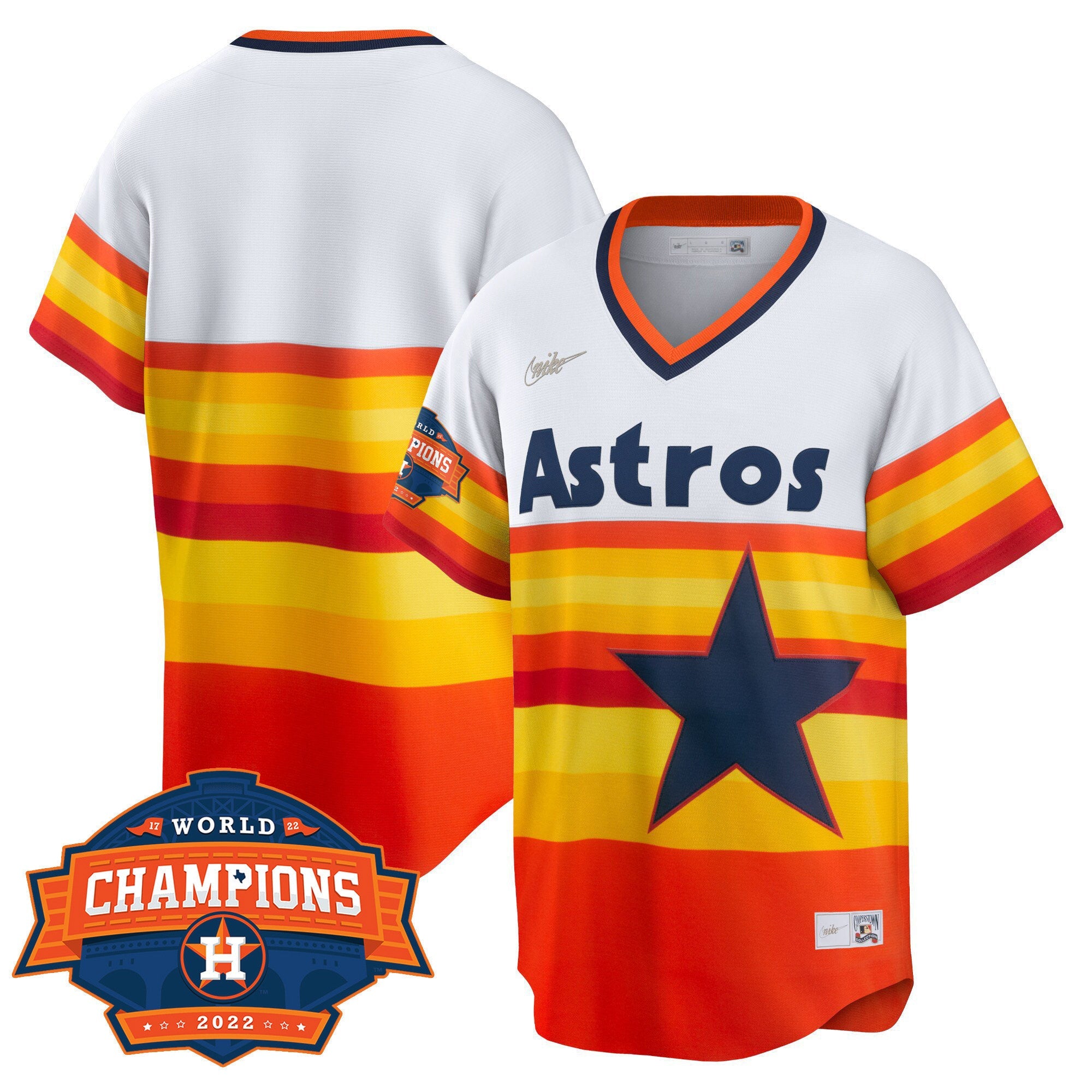 Houston 2022 Champions Limited White Home Cooperstown Collection Player Jersey
