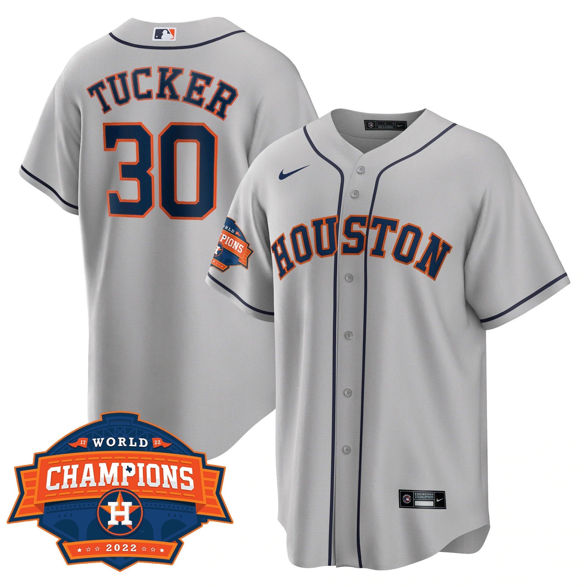 Men’s Houston 2022 Champions Limited Gray Road Player Jersey