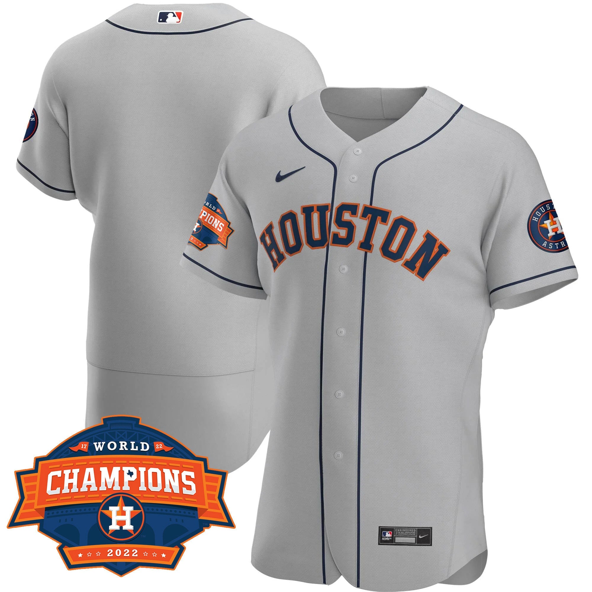 Men’s Houston 2022 Champions Limited Gray Road Player Jersey