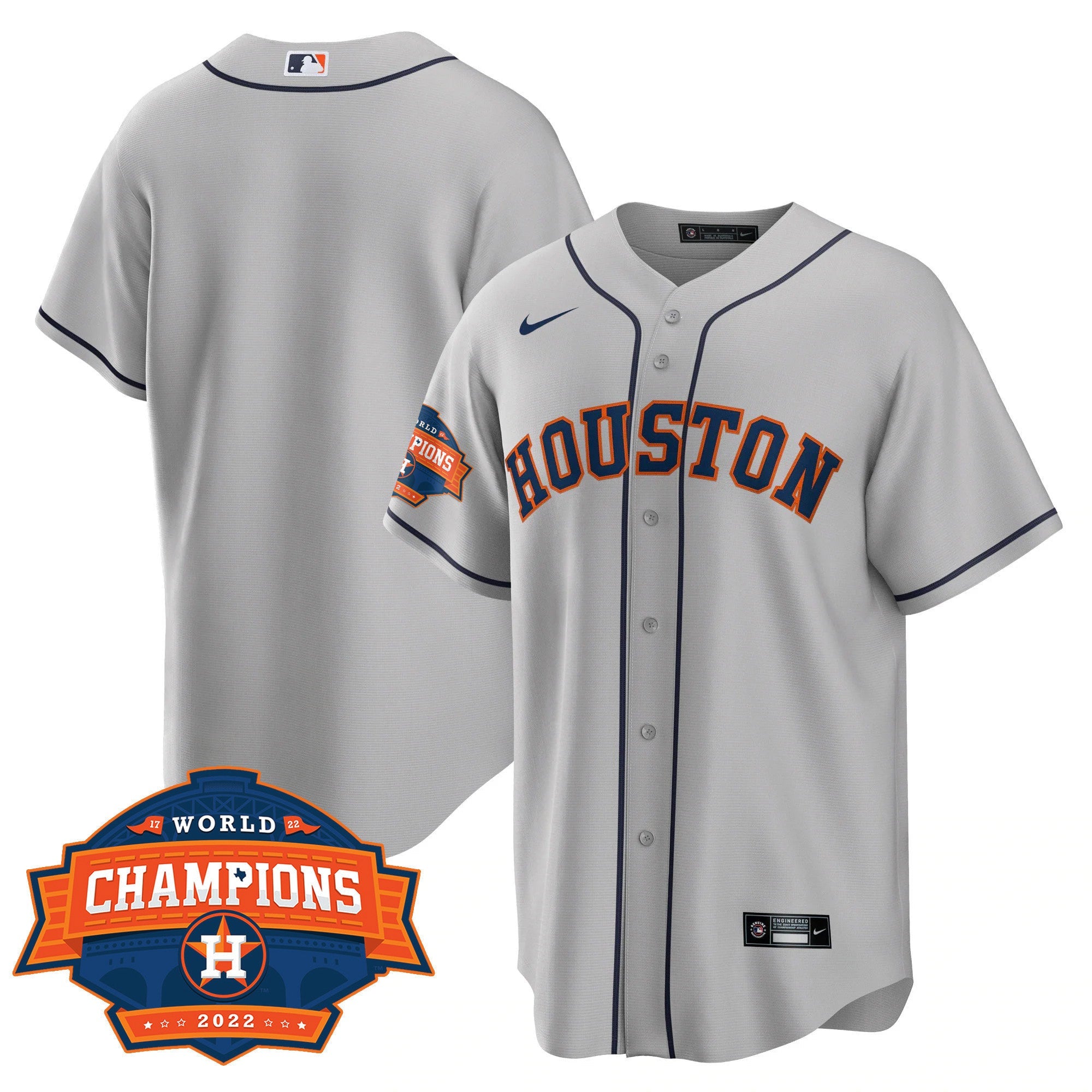 Men’s Houston 2022 Champions Limited Gray Road Player Jersey