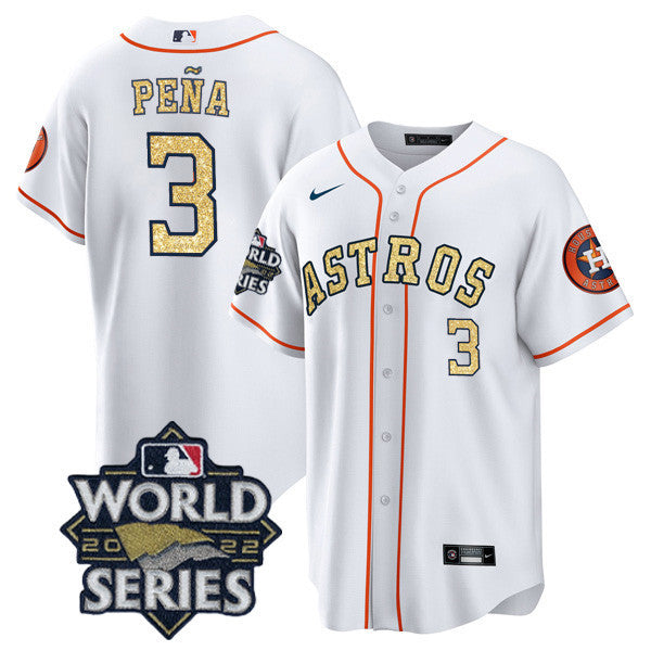 Men’s Houston White Gold 2022 World Series Jersey