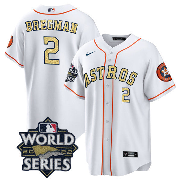 Men’s Houston White Gold 2022 World Series Jersey