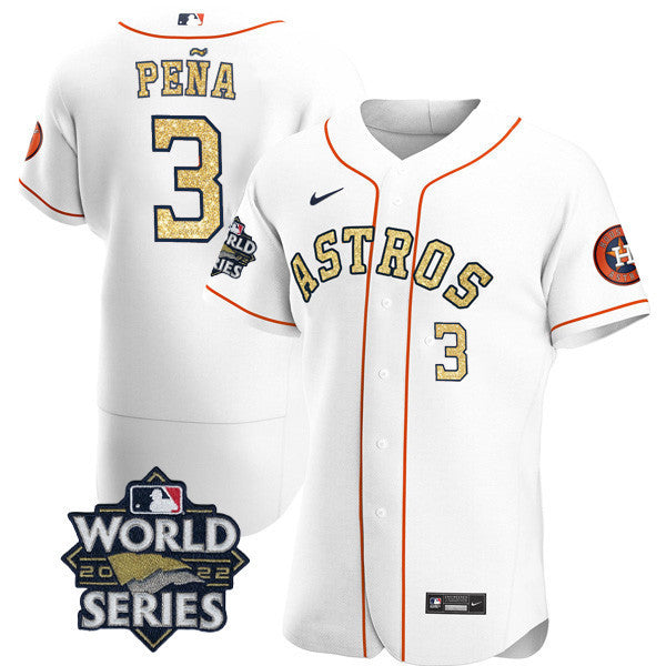 Men’s Houston White Gold 2022 World Series Jersey
