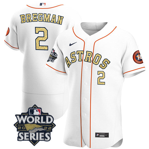 Men’s Houston White Gold 2022 World Series Jersey