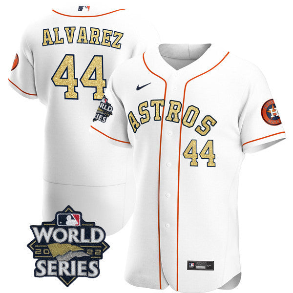Men’s Houston White Gold 2022 World Series Jersey