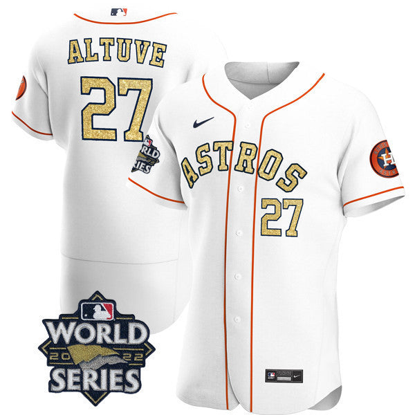 Men’s Houston White Gold 2022 World Series Jersey