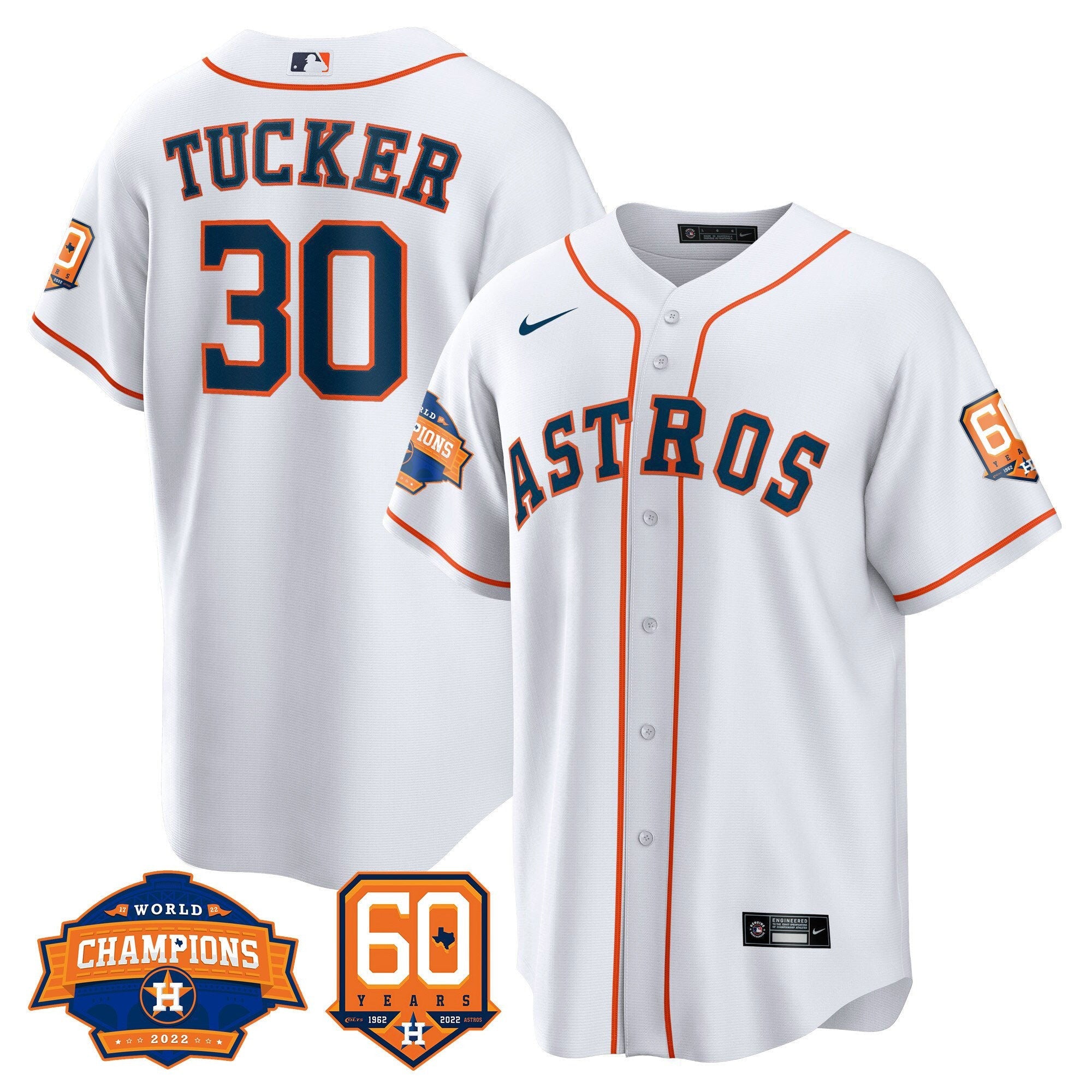 Men’s Houston 2022 World Series Champions & 60th Anniversary Patch Jersey