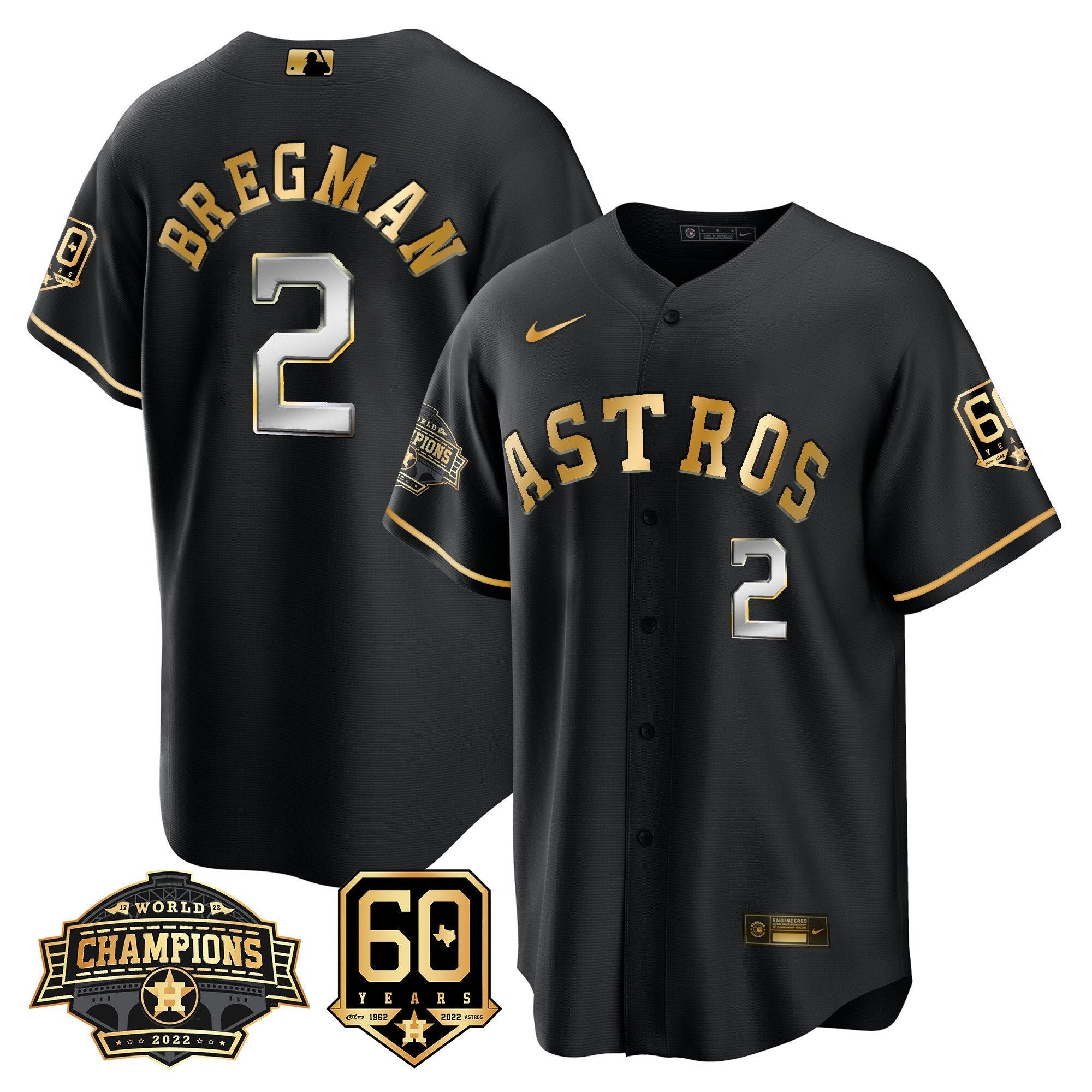 Men’s Houston 2022 World Series Champions & 60th Anniversary Patch Jersey