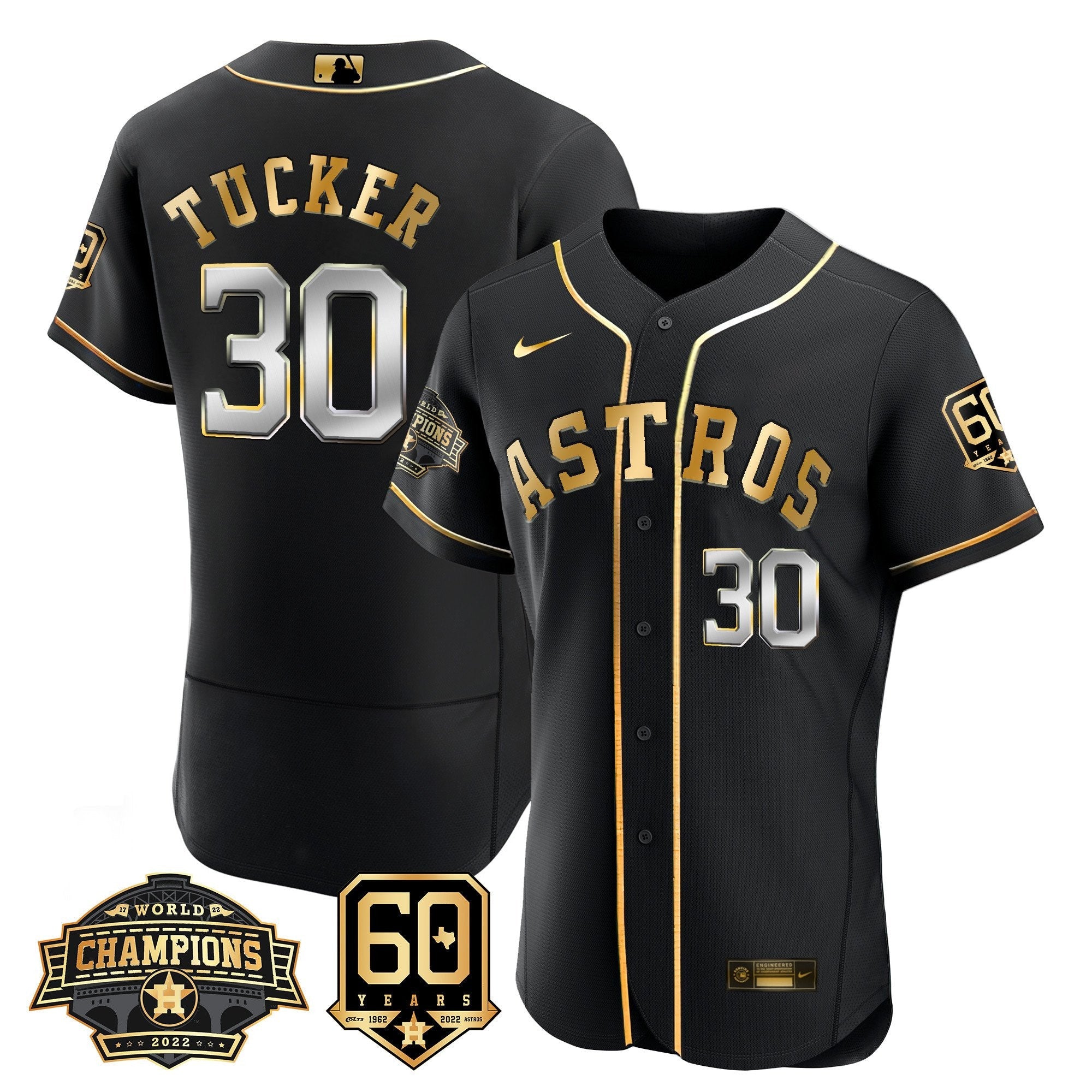 Men’s Houston 2022 World Series Champions & 60th Anniversary Patch Jersey