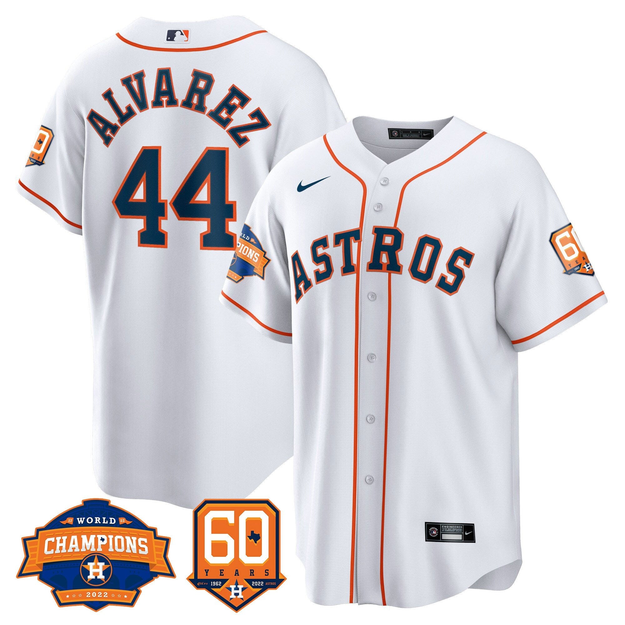 Men’s Houston 2022 World Series Champions & 60th Anniversary Patch Jersey