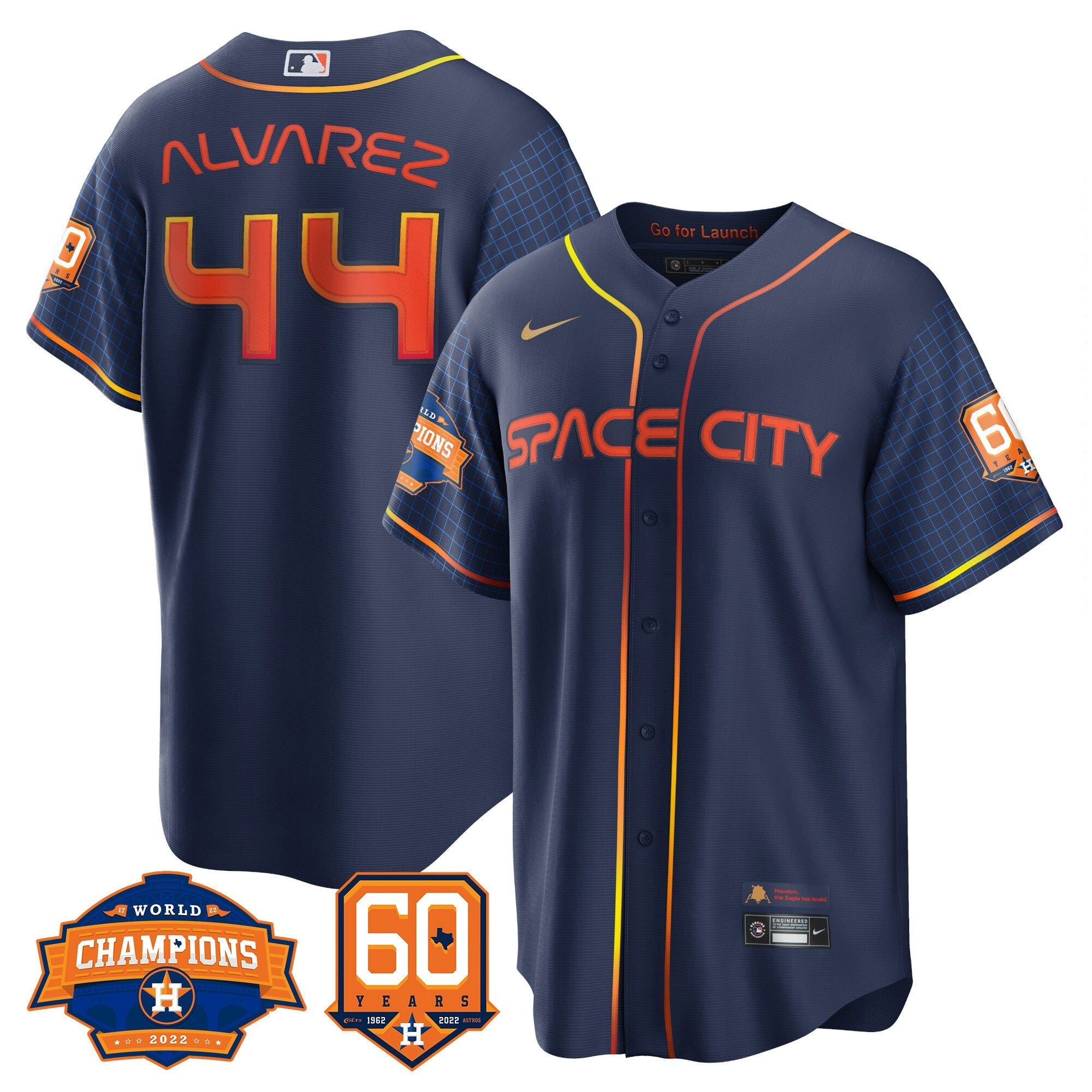 Men’s Houston 2022 World Series Champions & 60th Anniversary Patch Jersey