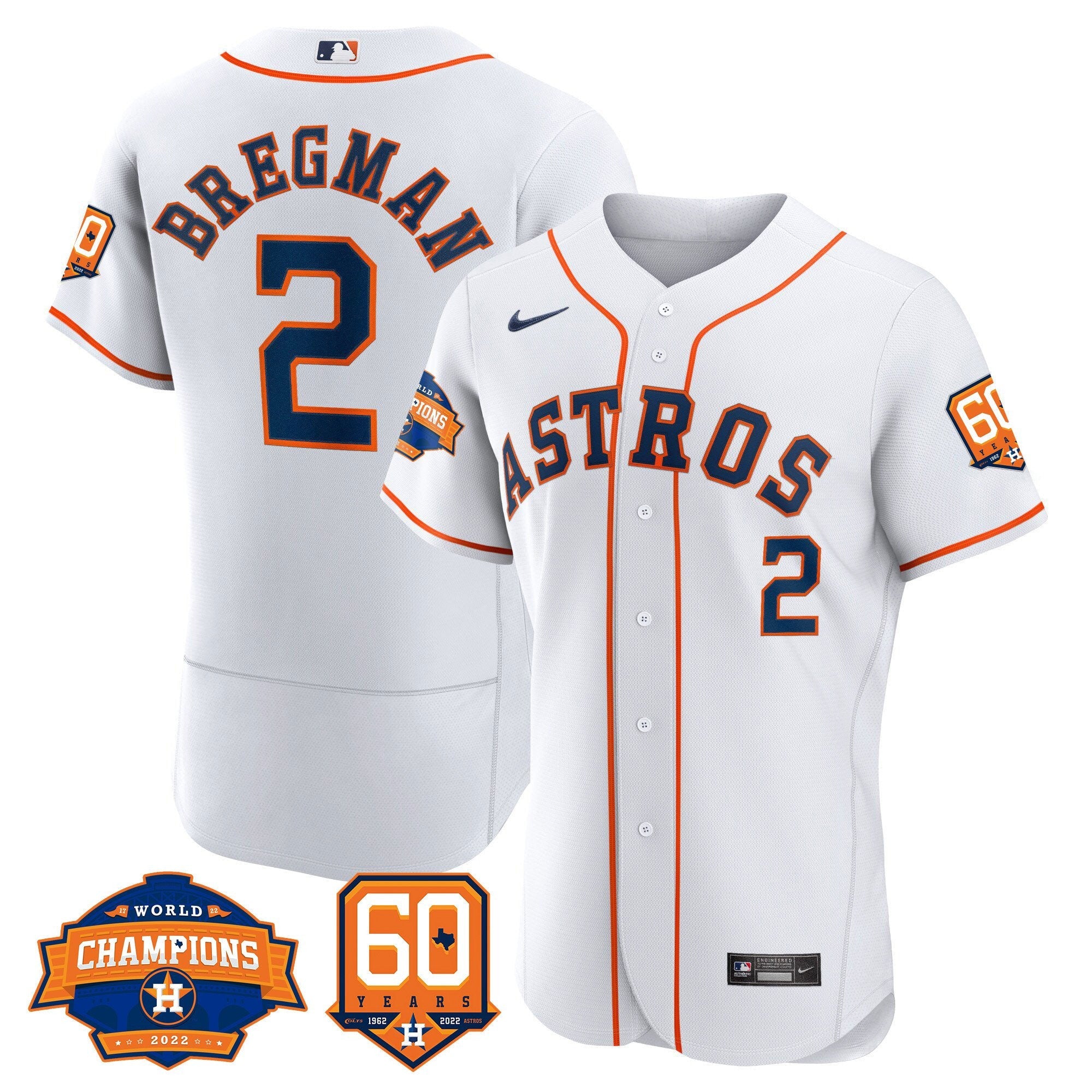 Men’s Houston 2022 World Series Champions & 60th Anniversary Patch Jersey