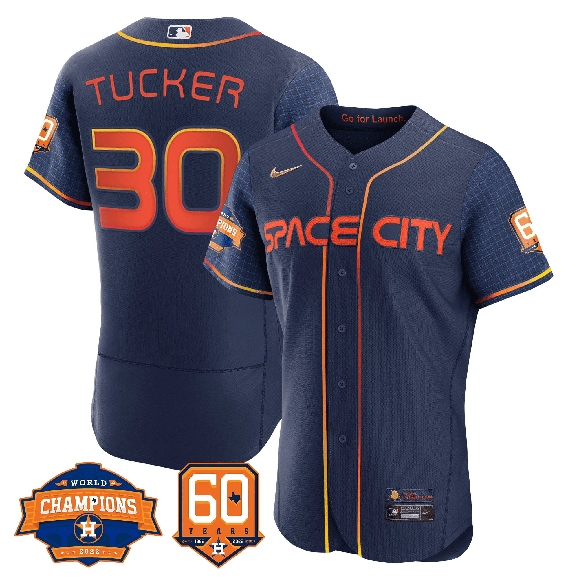 Men’s Houston 2022 World Series Champions & 60th Anniversary Patch Jersey