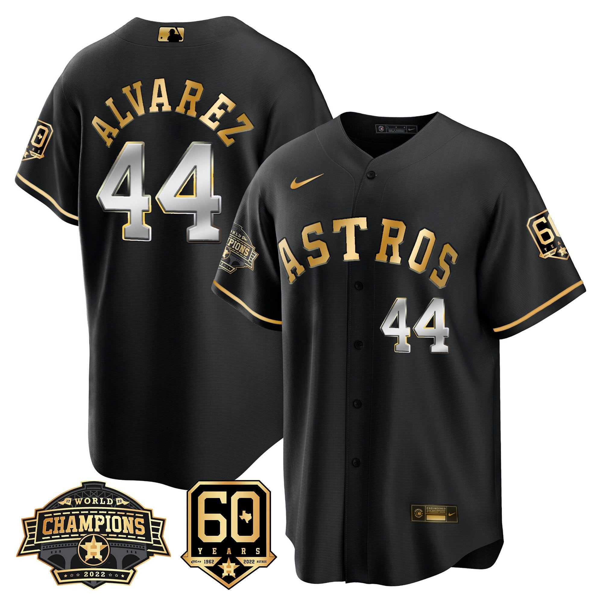 Men’s Houston 2022 World Series Champions & 60th Anniversary Patch Jersey