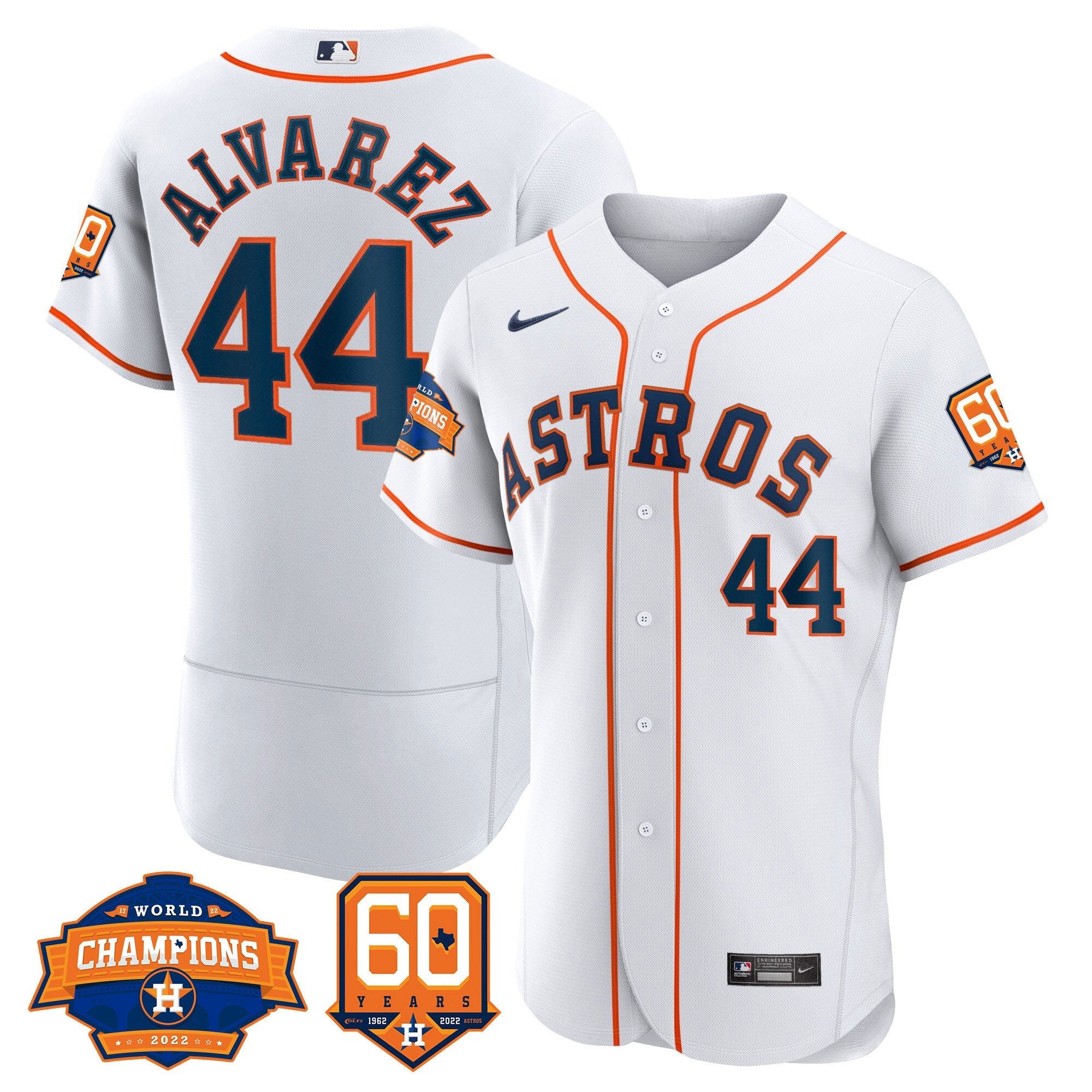 Men’s Houston 2022 World Series Champions & 60th Anniversary Patch Jersey