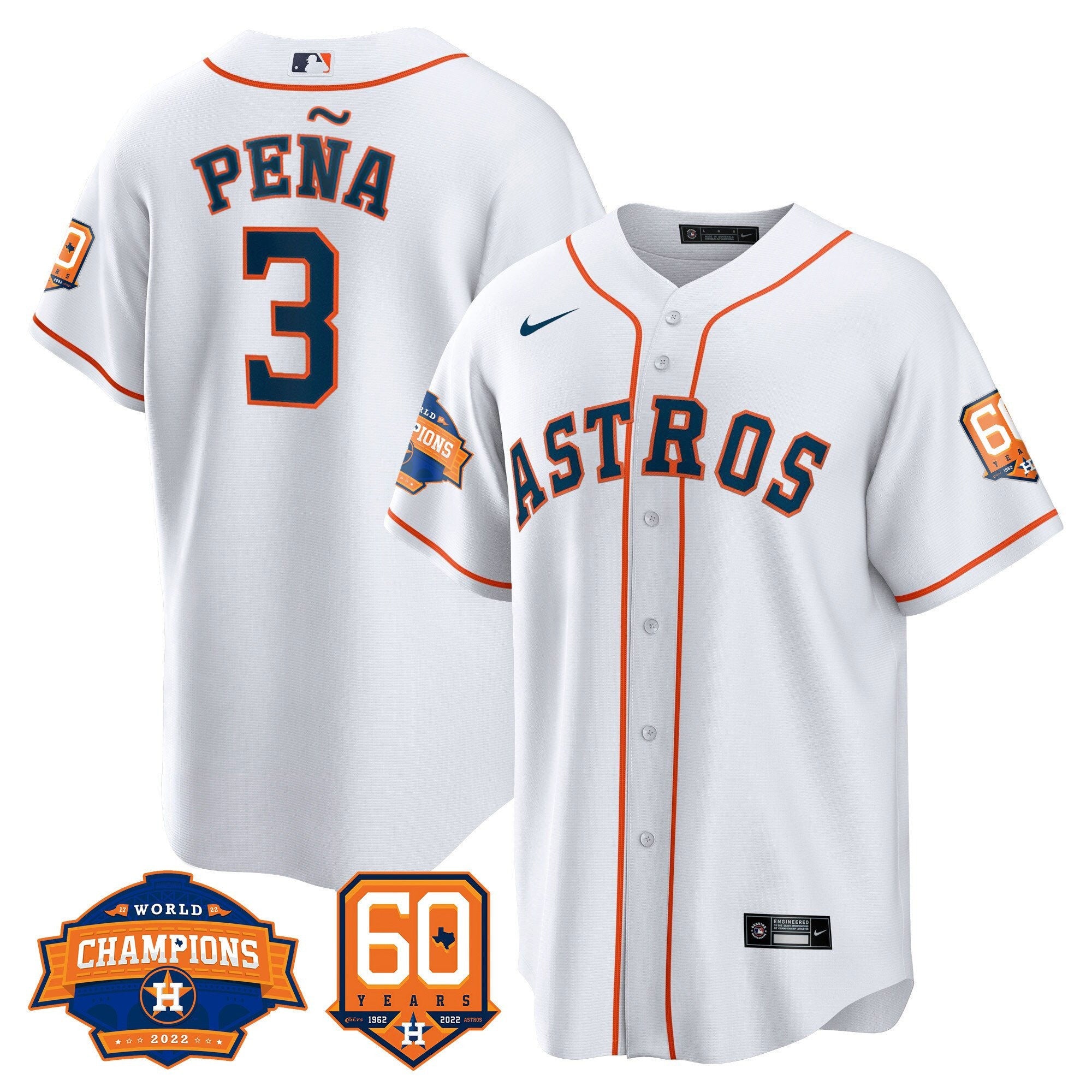Men’s Houston 2022 World Series Champions & 60th Anniversary Patch Jersey
