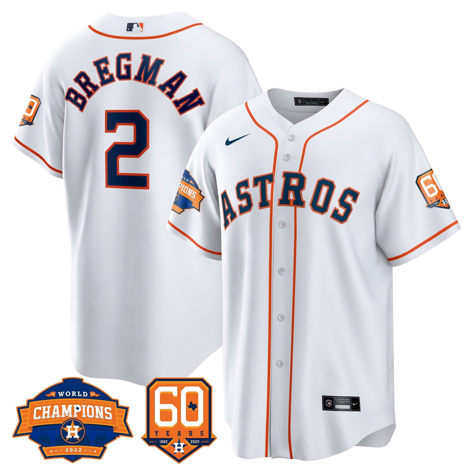 Men’s Houston 2022 World Series Champions & 60th Anniversary Patch Jersey