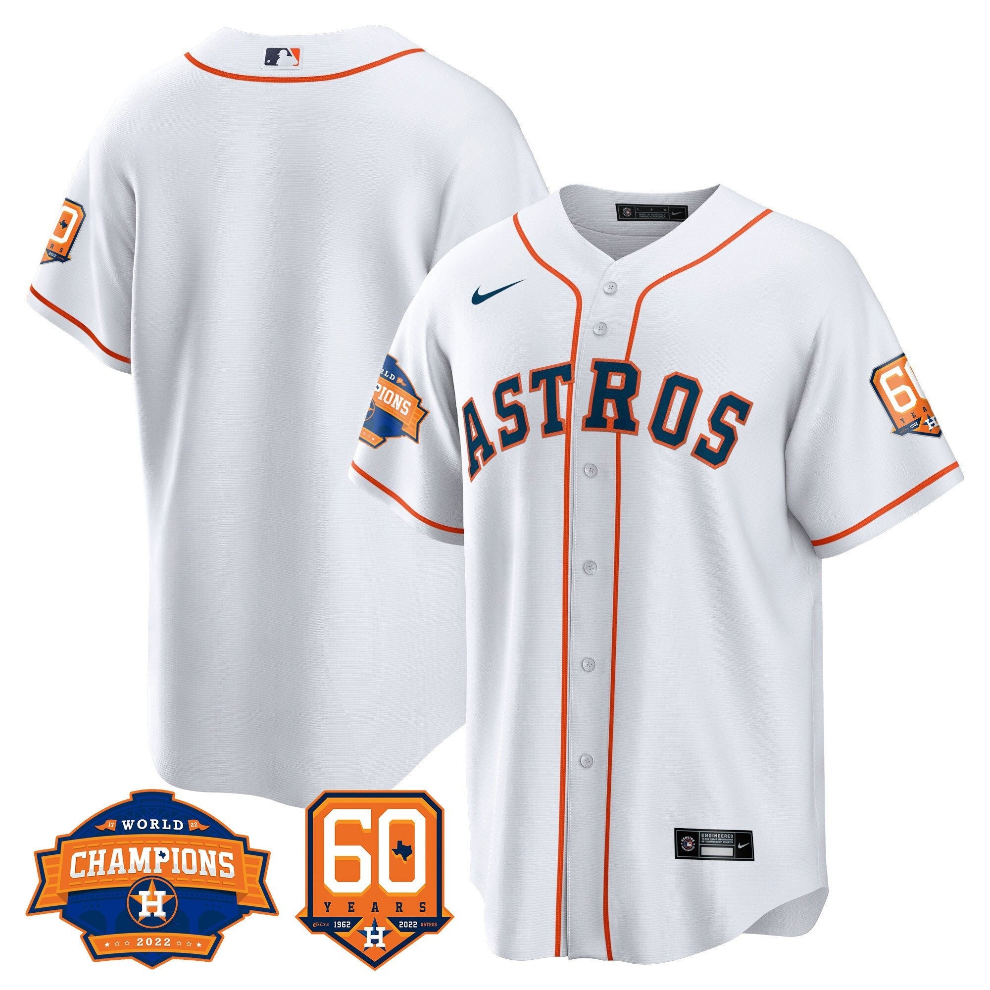 Men’s Houston 2022 World Series Champions & 60th Anniversary Patch Jersey