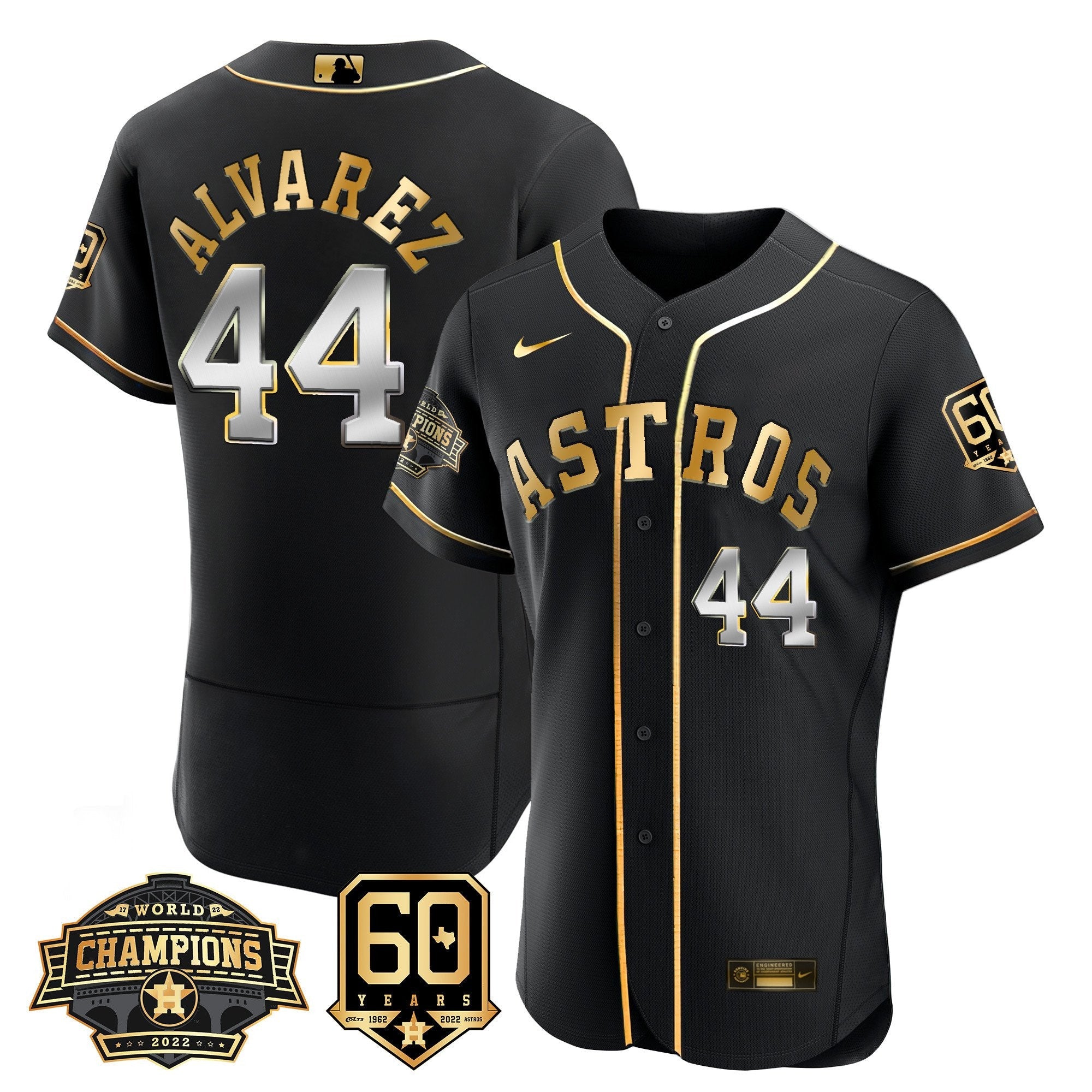 Men’s Houston 2022 World Series Champions & 60th Anniversary Patch Jersey