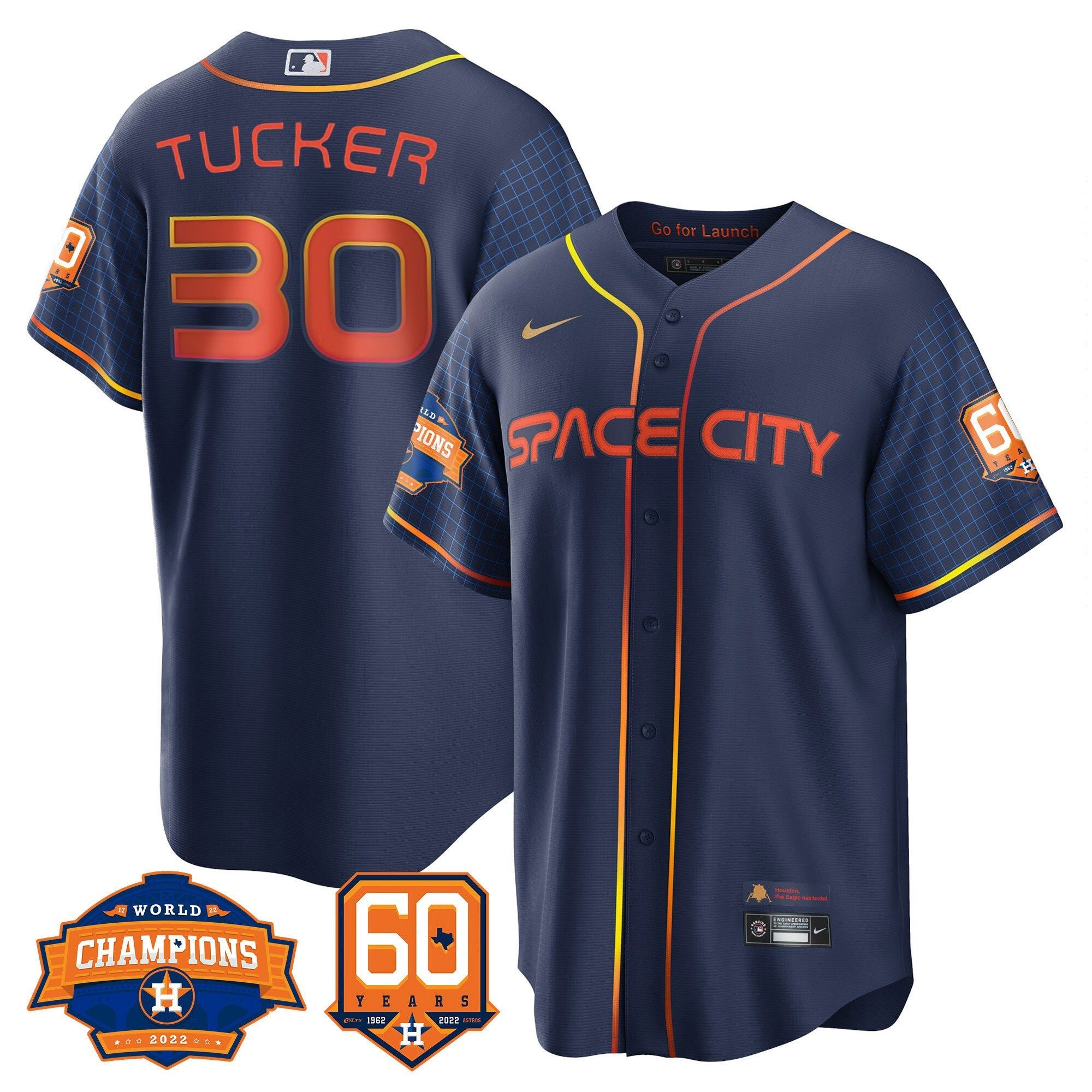 Men’s Houston 2022 World Series Champions & 60th Anniversary Patch Jersey