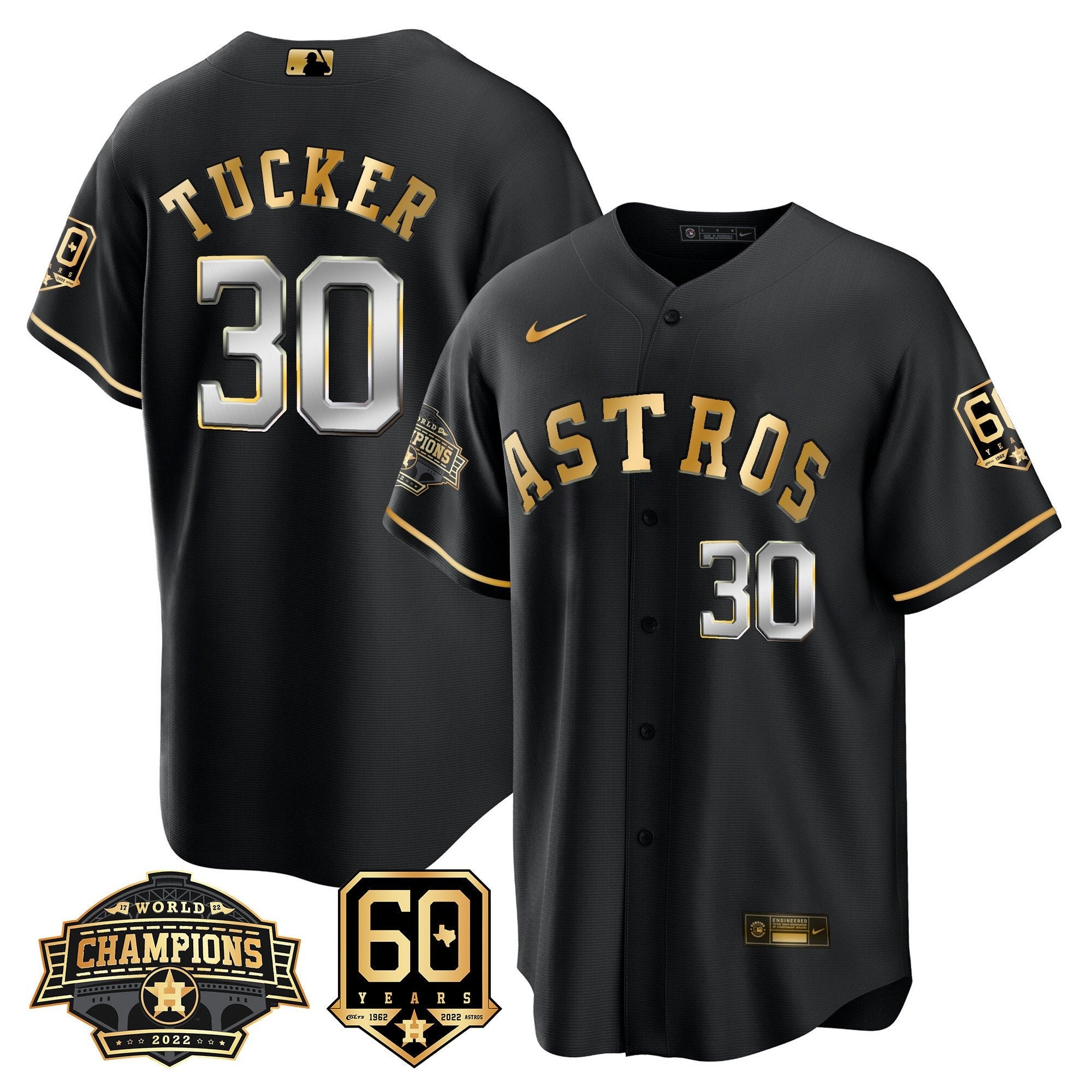 Men’s Houston 2022 World Series Champions & 60th Anniversary Patch Jersey