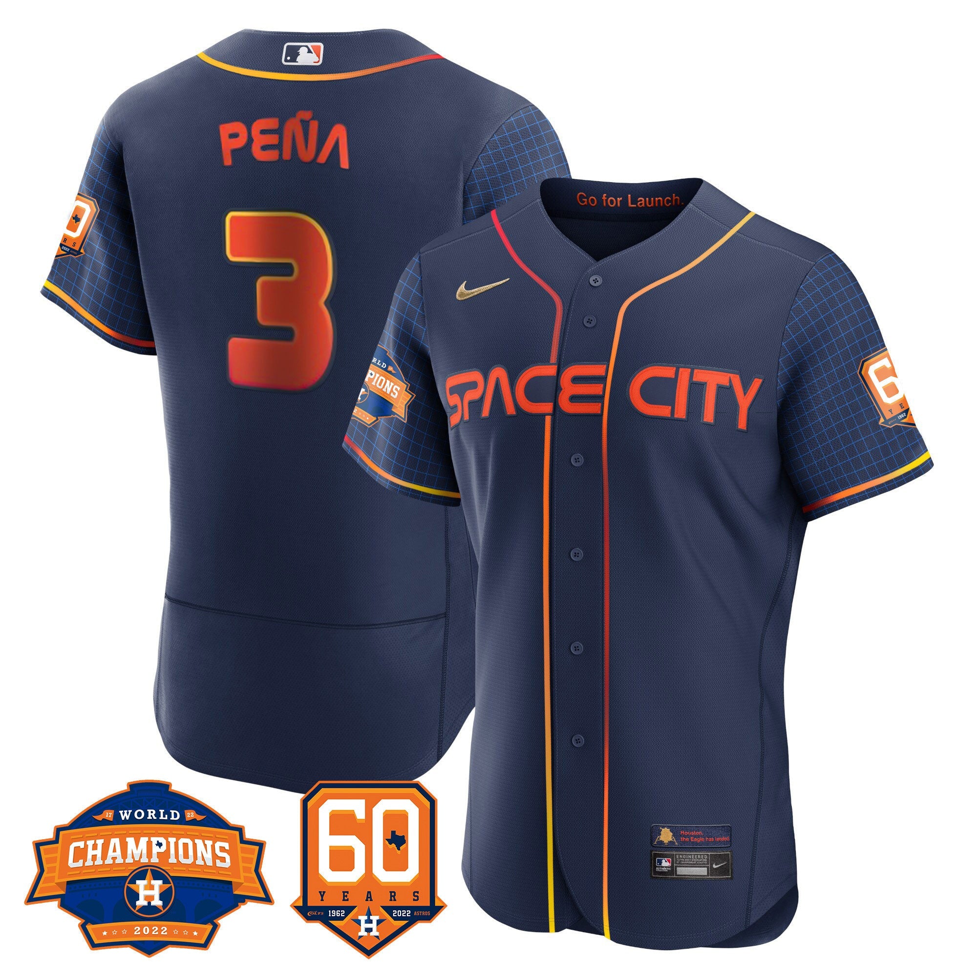 Men’s Houston Space City 2022 Champions & 60th Anniversary Patch Jersey