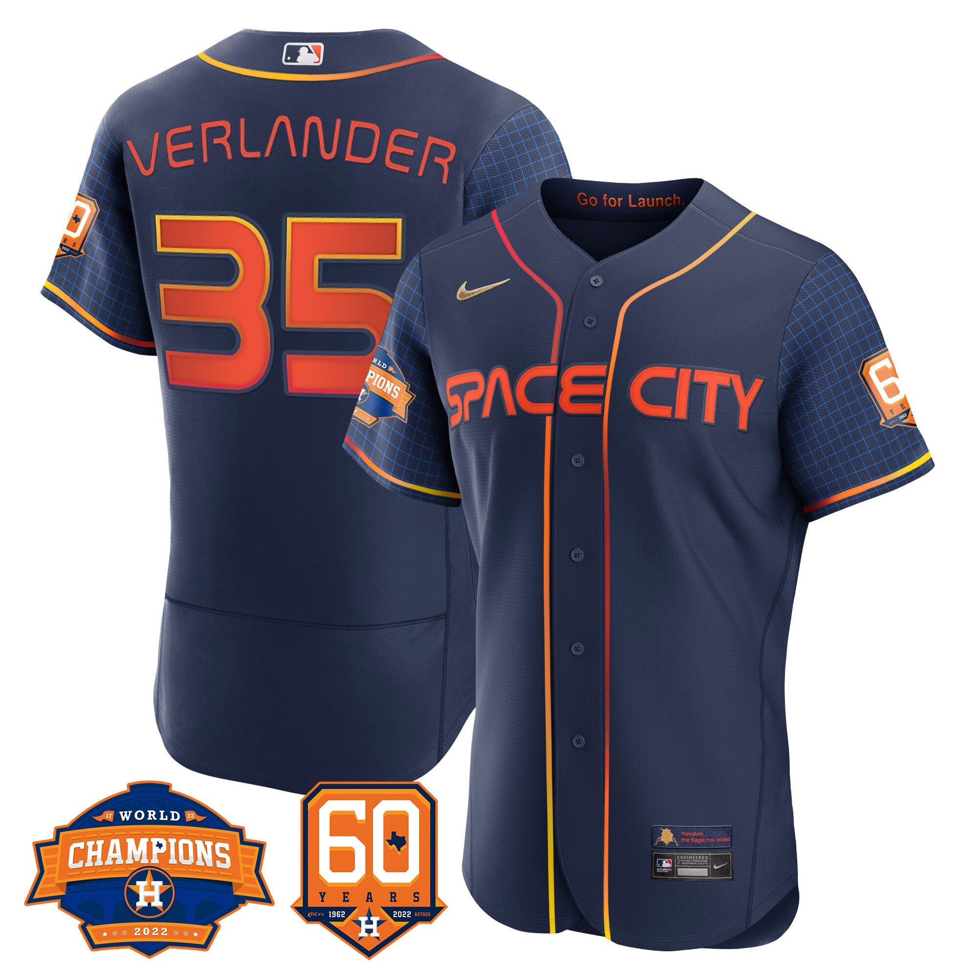 Men’s Houston Space City 2022 Champions & 60th Anniversary Patch Jersey