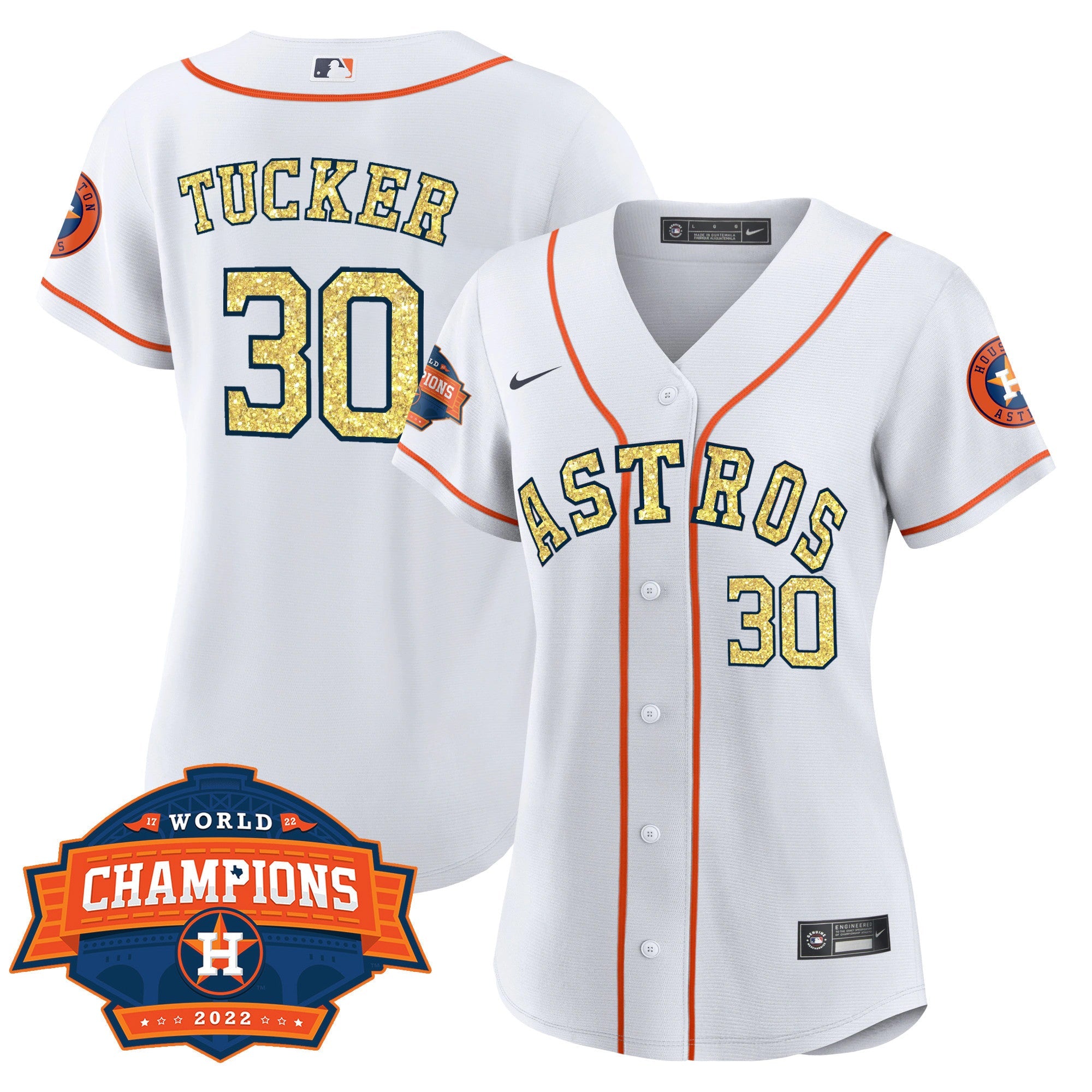 Houston Special White Gold 2022 World Series Champions Patch Jersey