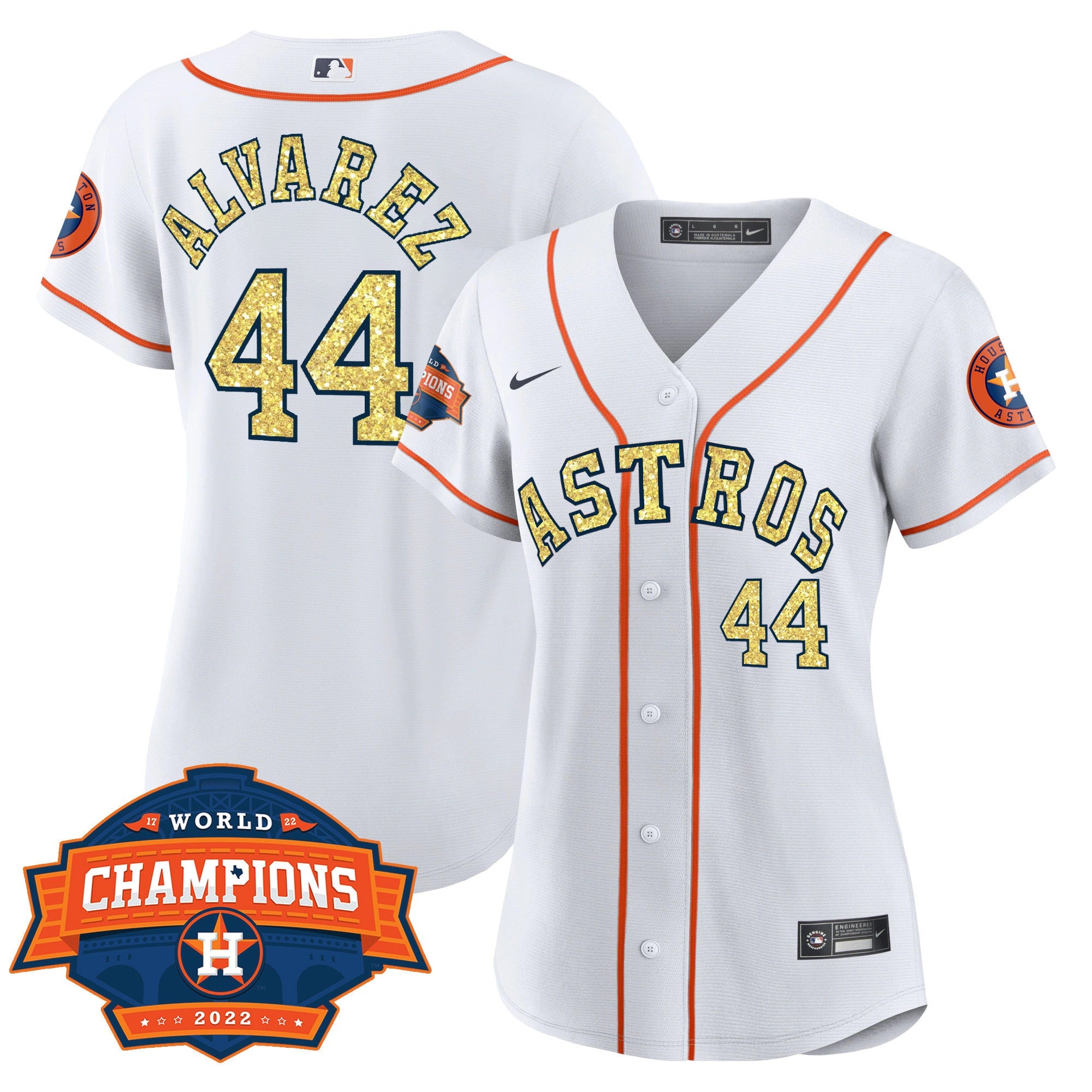 Houston Special White Gold 2022 World Series Champions Patch Jersey