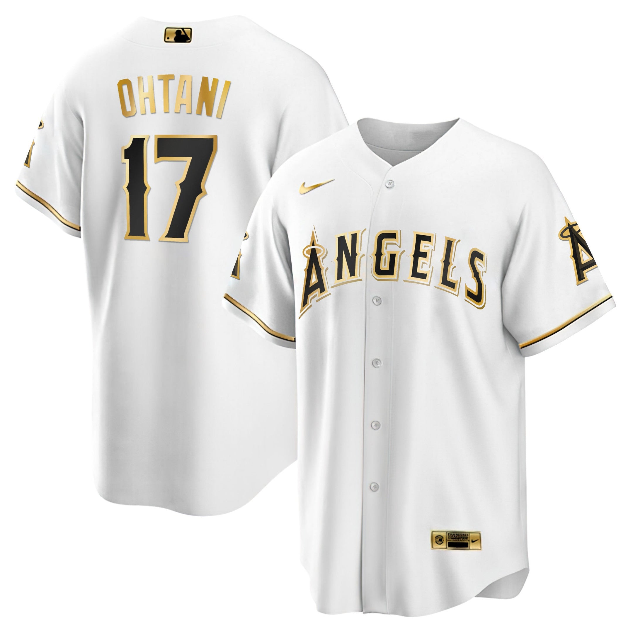 Shohei Ohtani Los Angeles White Gold & Black Gold Jersey