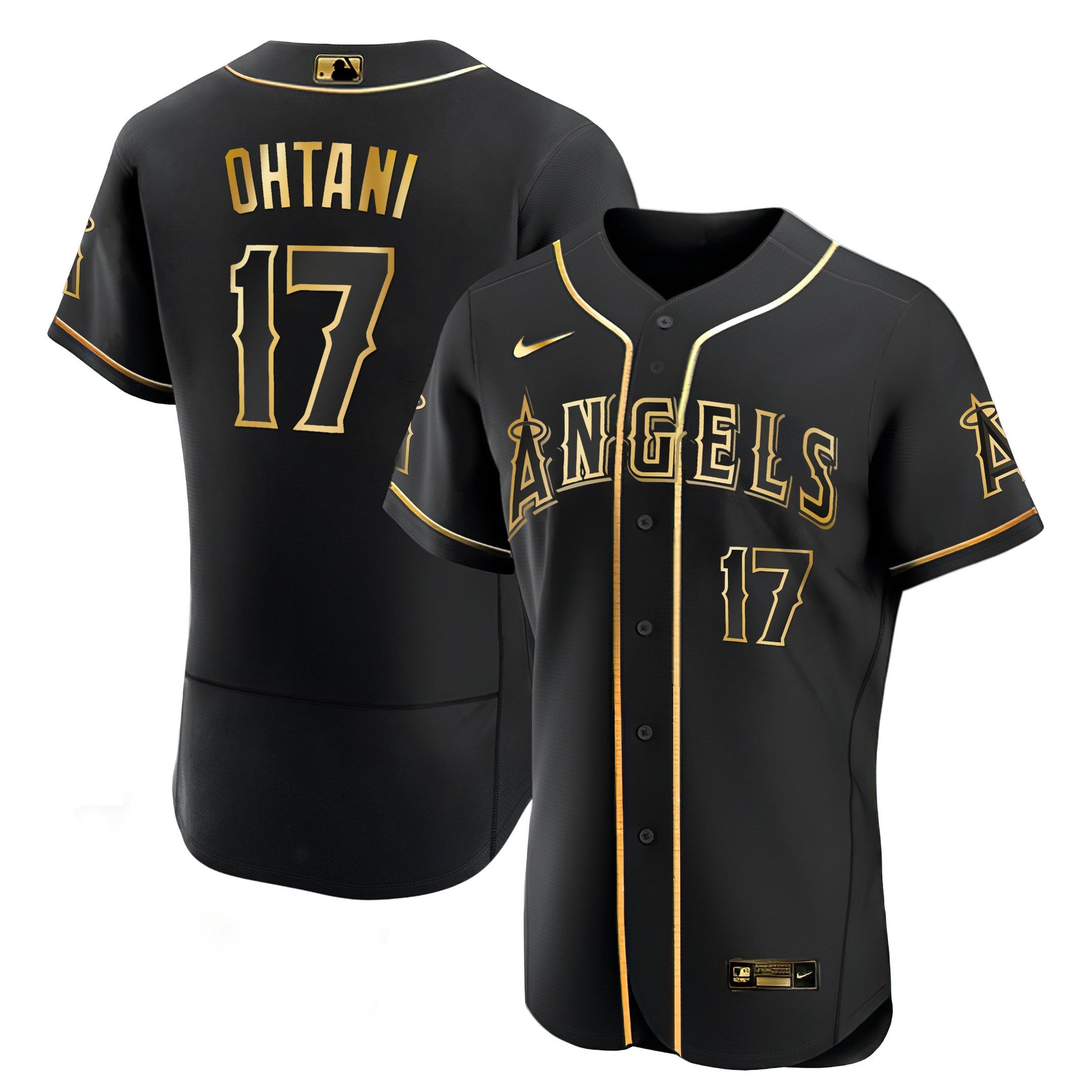 Shohei Ohtani Los Angeles White Gold & Black Gold Jersey