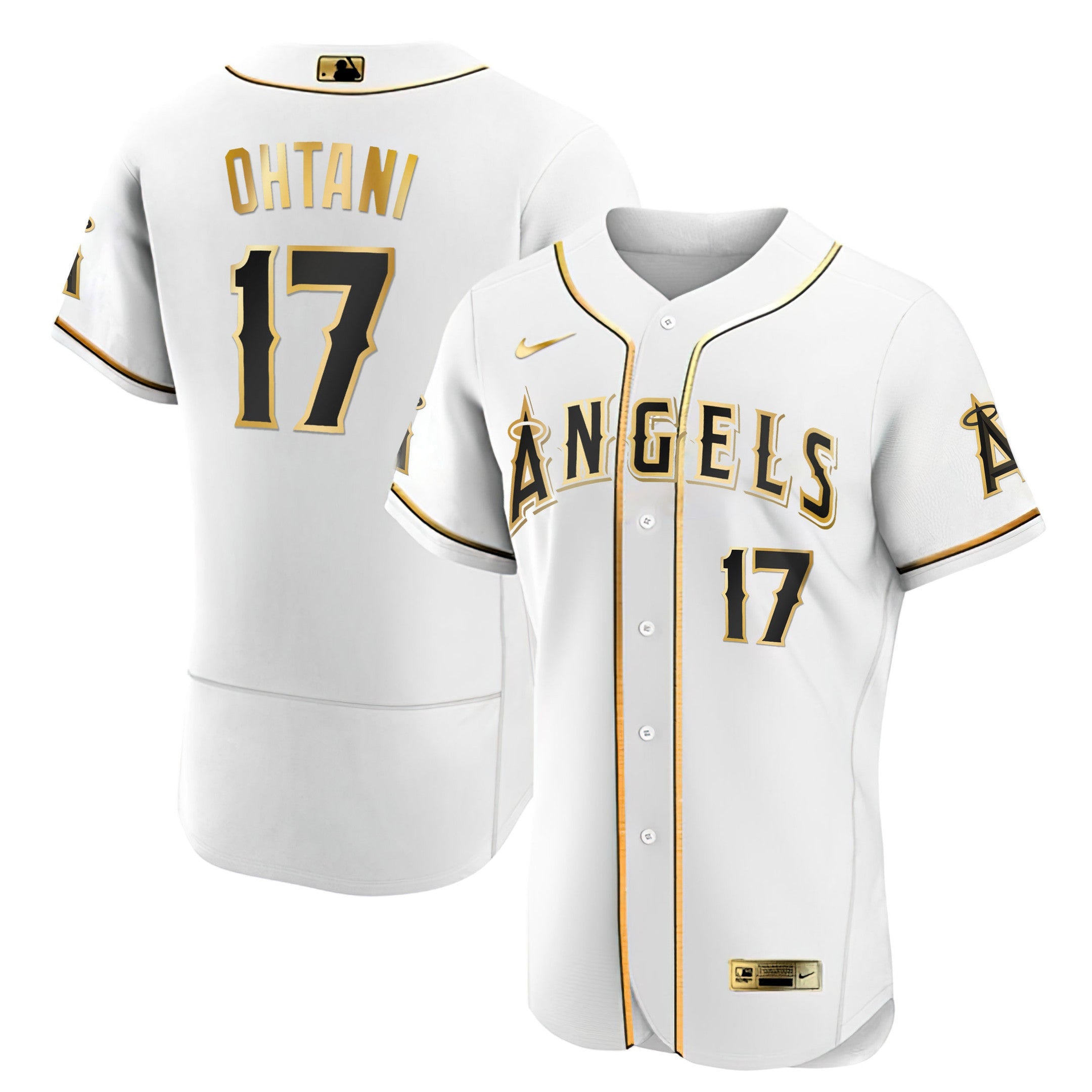 Shohei Ohtani Los Angeles White Gold & Black Gold Jersey