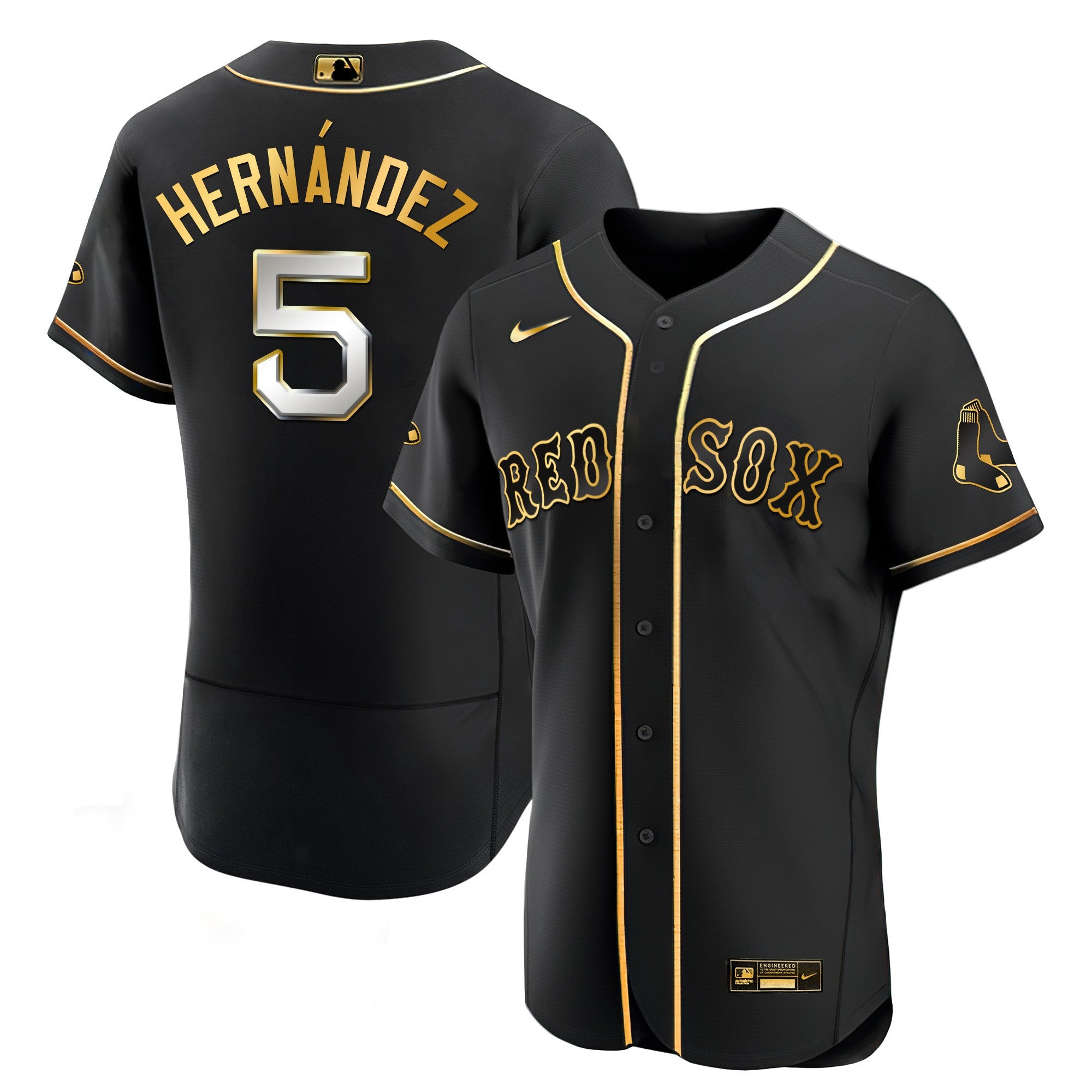 Men’s Boston Black Limited & Gold Jersey