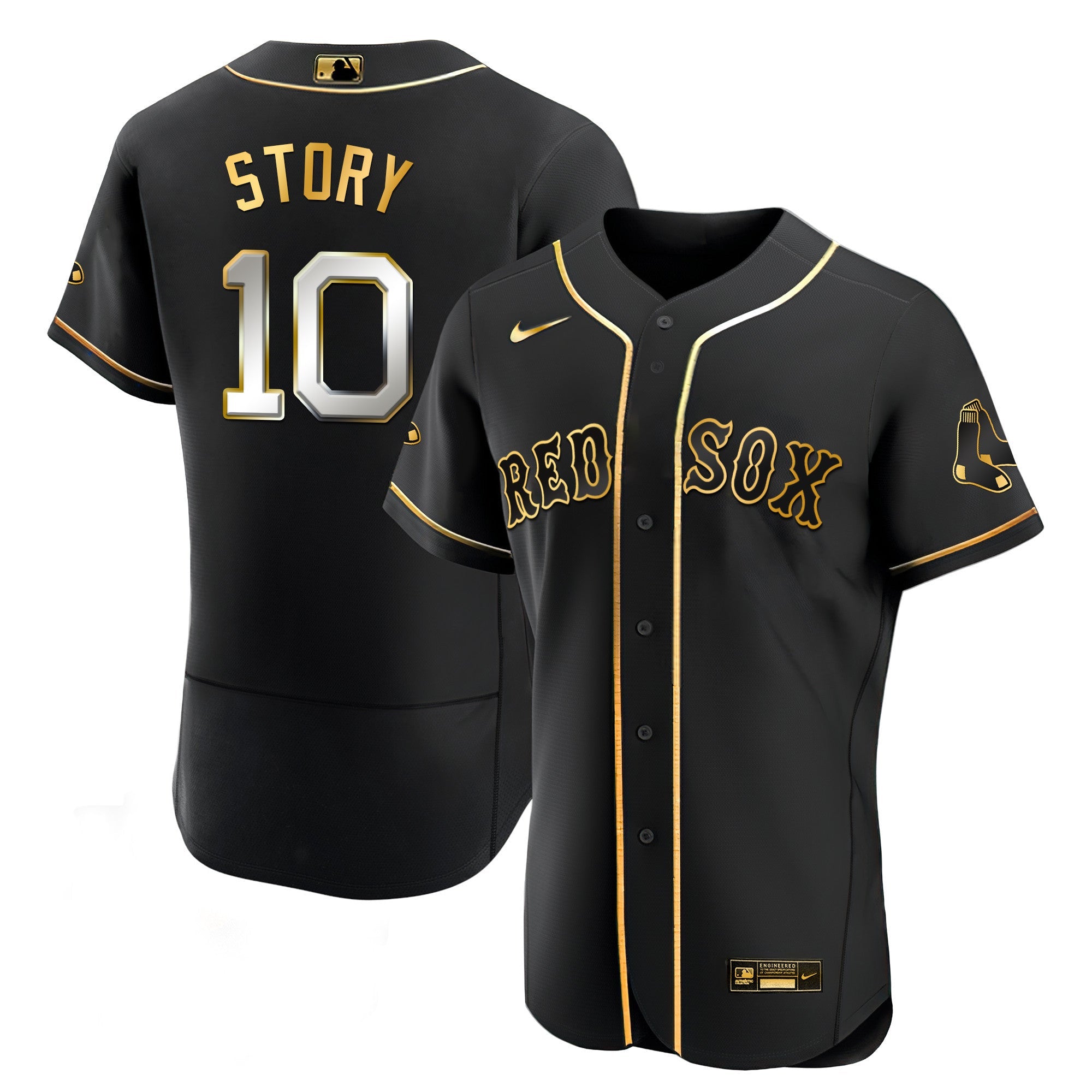 Men’s Boston Black Limited & Gold Jersey