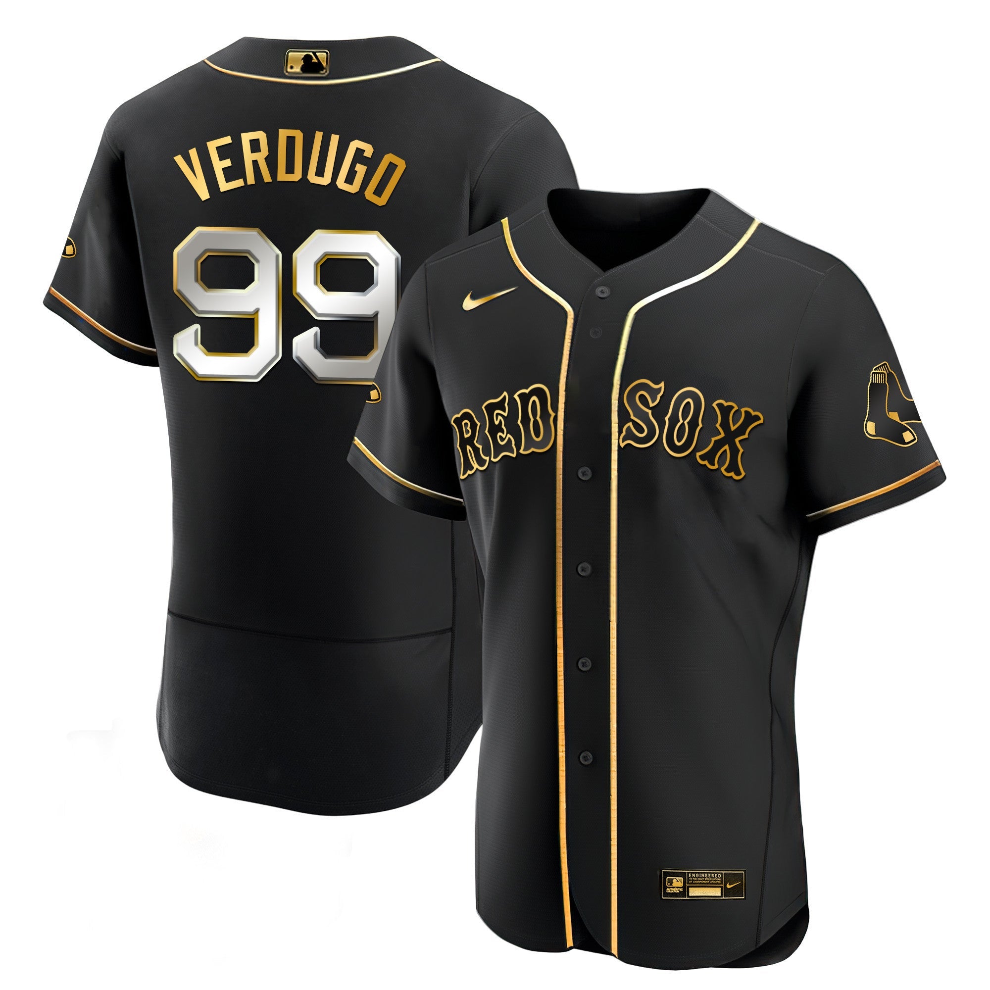 Men’s Boston Black Limited & Gold Jersey