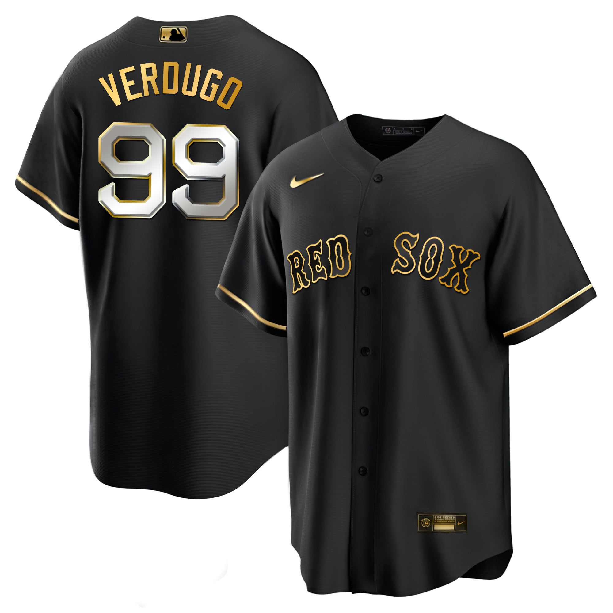 Men’s Boston Black Limited & Gold Jersey