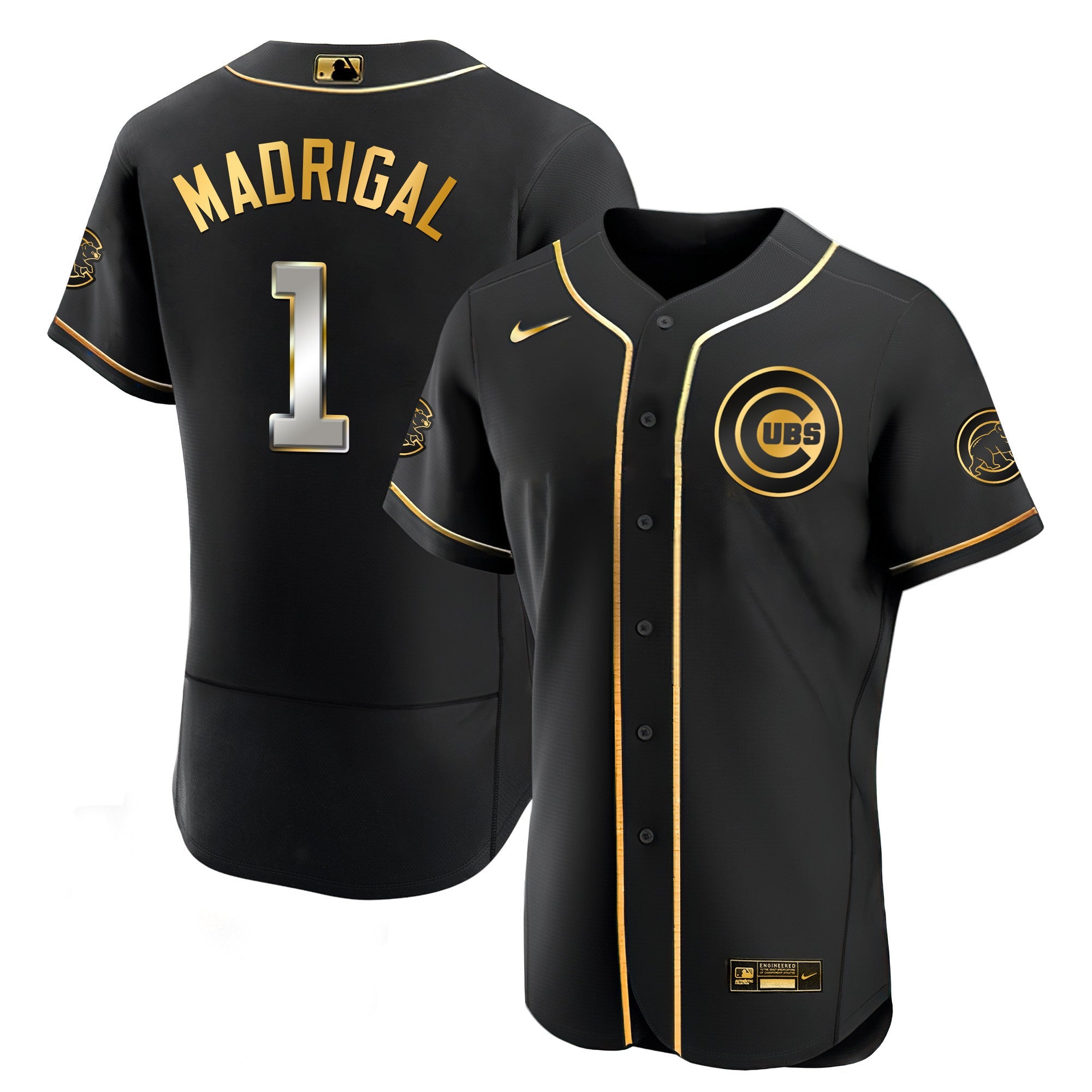 Men’s Chicago Black Limited & Gold Jersey